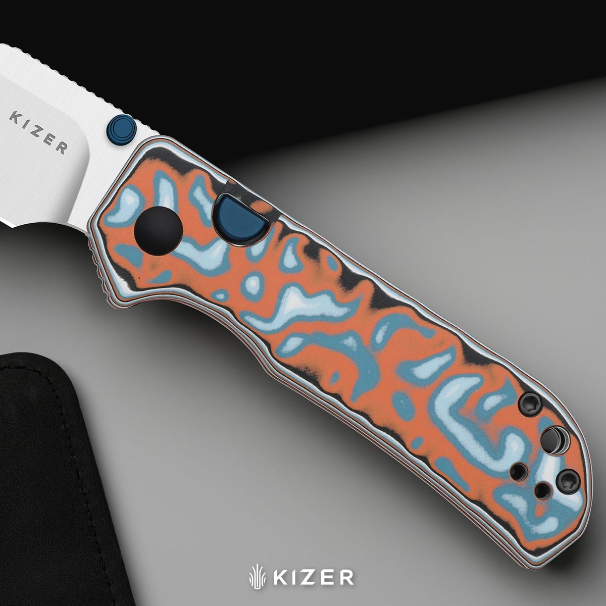 Nice Guy | Clip Point | AEB-L + Satin | vortex pattern micarta | KizerV™ 3011BCA2