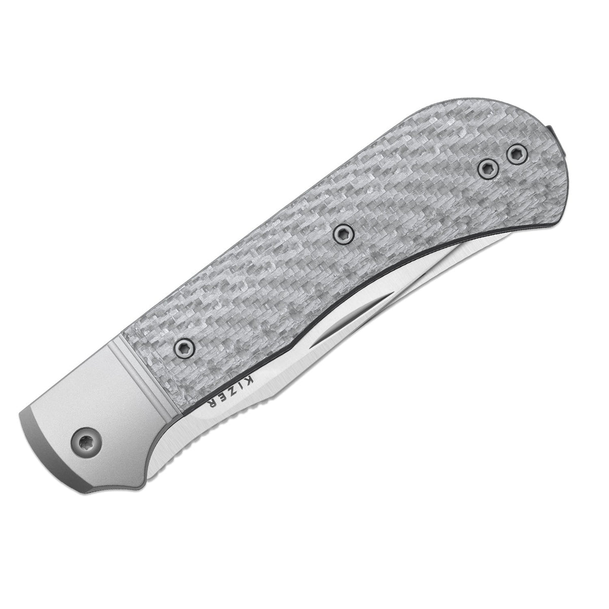 Trestle TP AirTi | BD1N Dual-Blade Clip Point & Spey Point | KStop™ 105° Half-Stop Trapper | Aluminum & Carbon Fiber | KizerB™ 3761TPA1