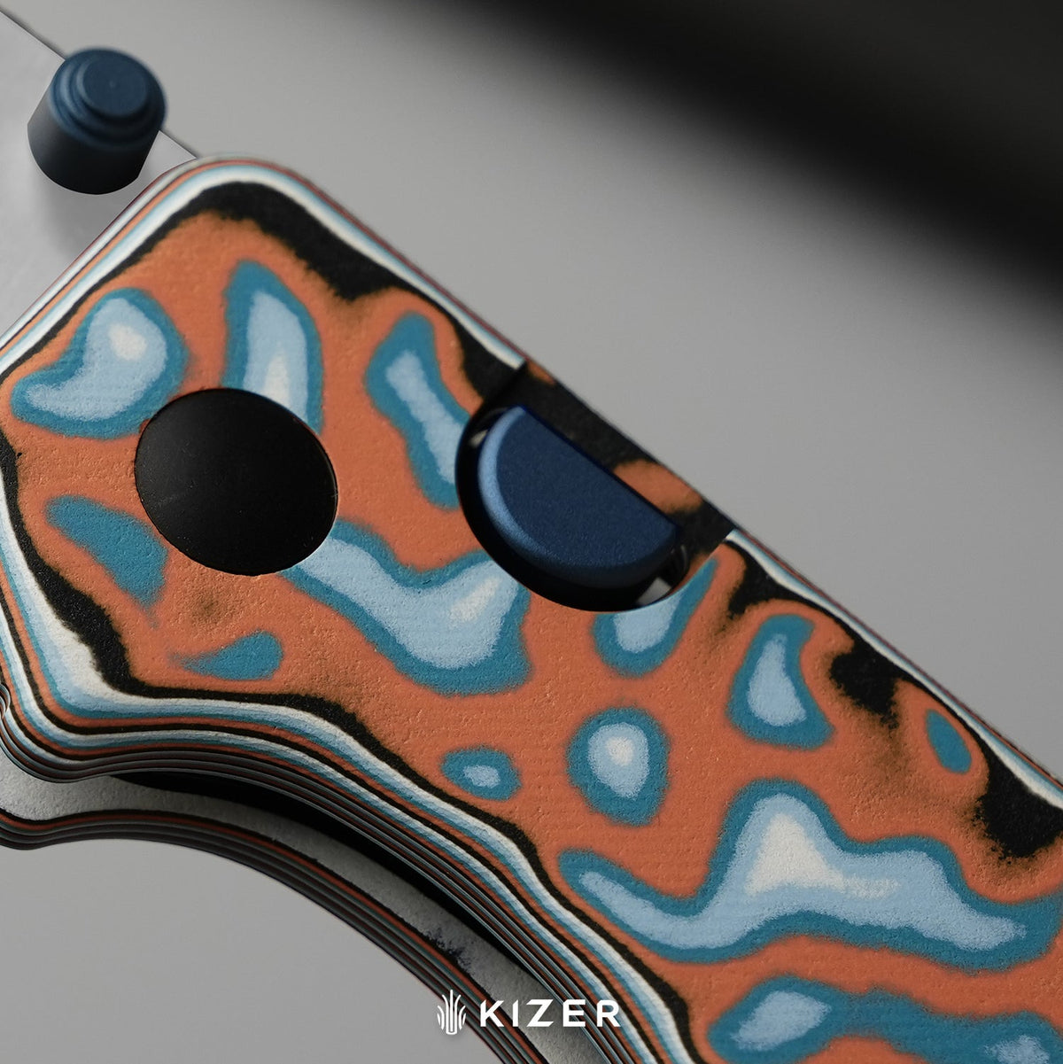 Nice Guy | Clip Point | AEB-L + Satin | vortex pattern micarta | KizerV™ 3011BCA2