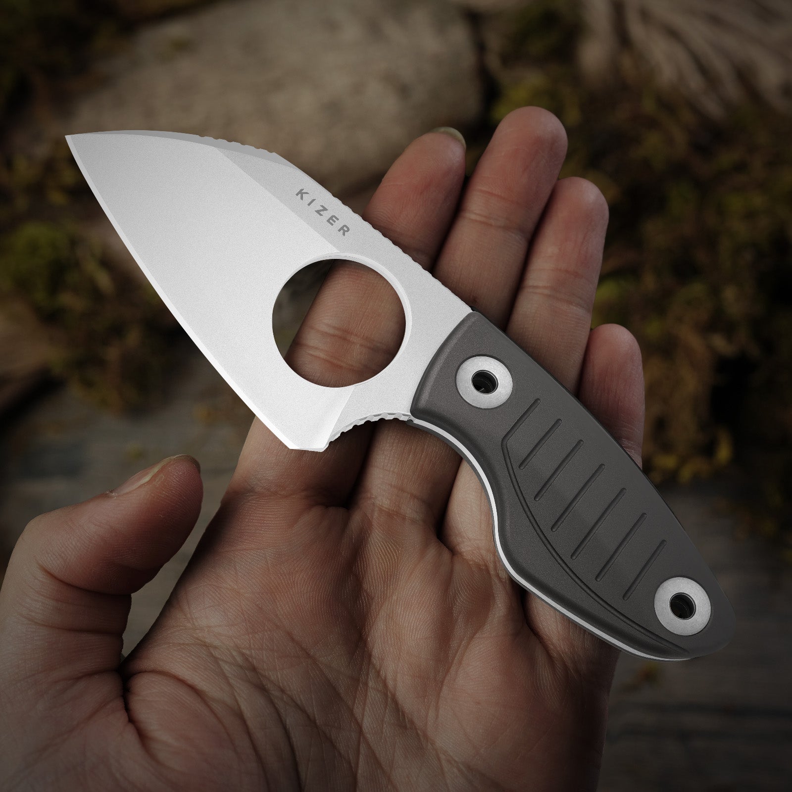 Nightjar | Japan AICHI AUS-10 Steel | Sheepfoot Fixed Blade | Aluminum | KizerV™ 1114A2