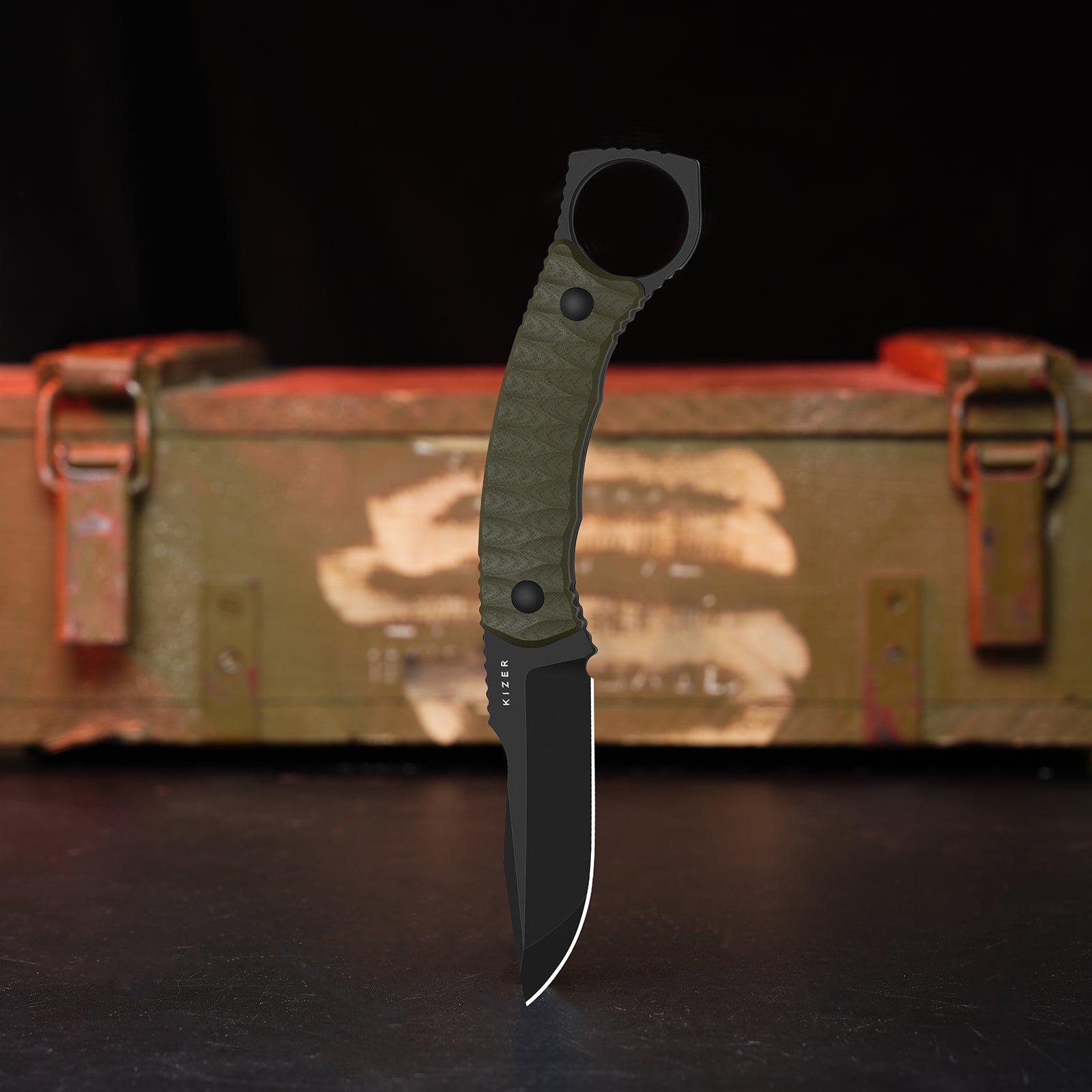 Billy Bones | Deep-Grooved G10 Handle｜Lightweight Tactical | AEB-L | Fixed Blade | KizerV™ 1115A2
