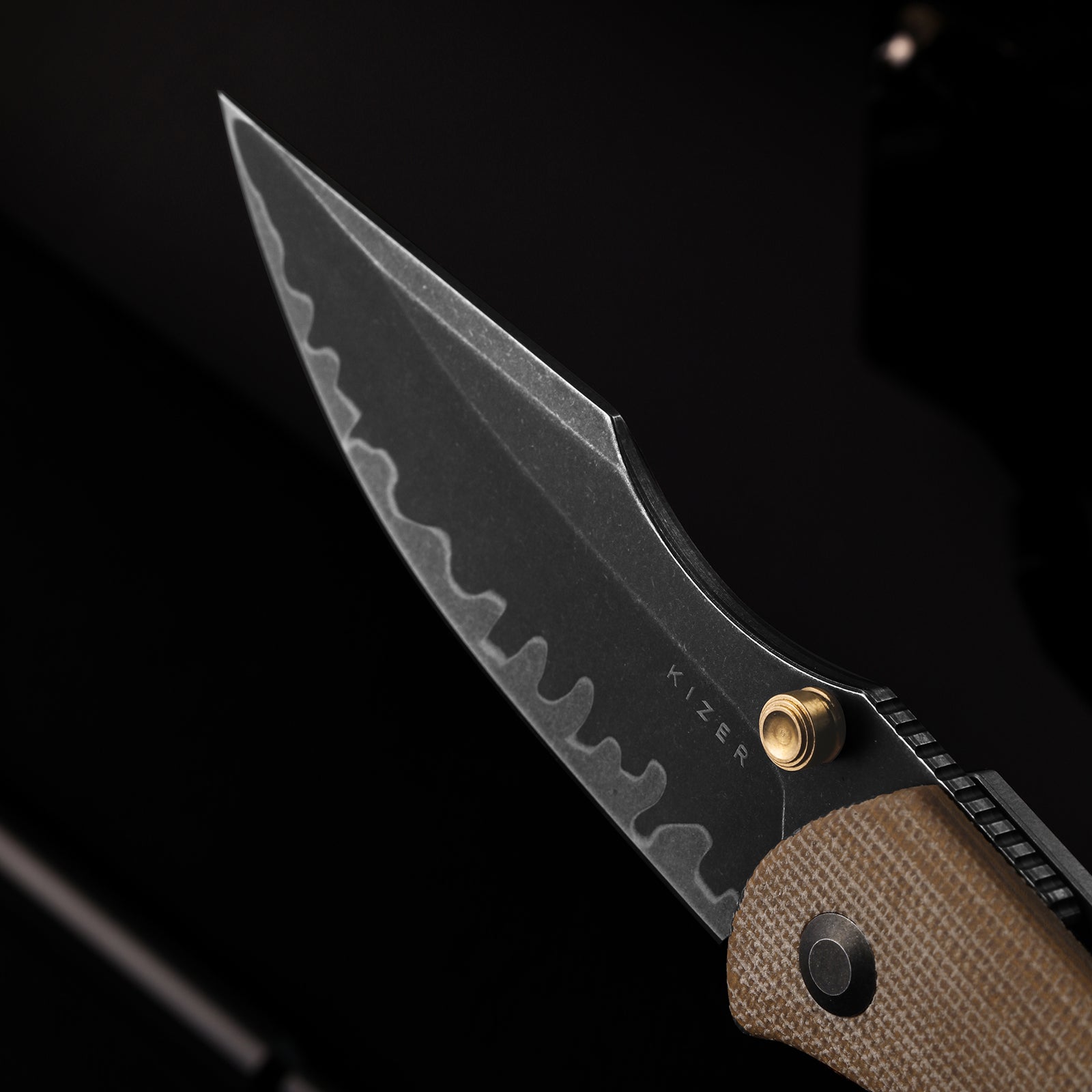 HARPOON FOLD | Elmax + Hollow Grind + Matte DLC Ultra | FRAME LOCK | Titanium | KizerB™ 4784A3