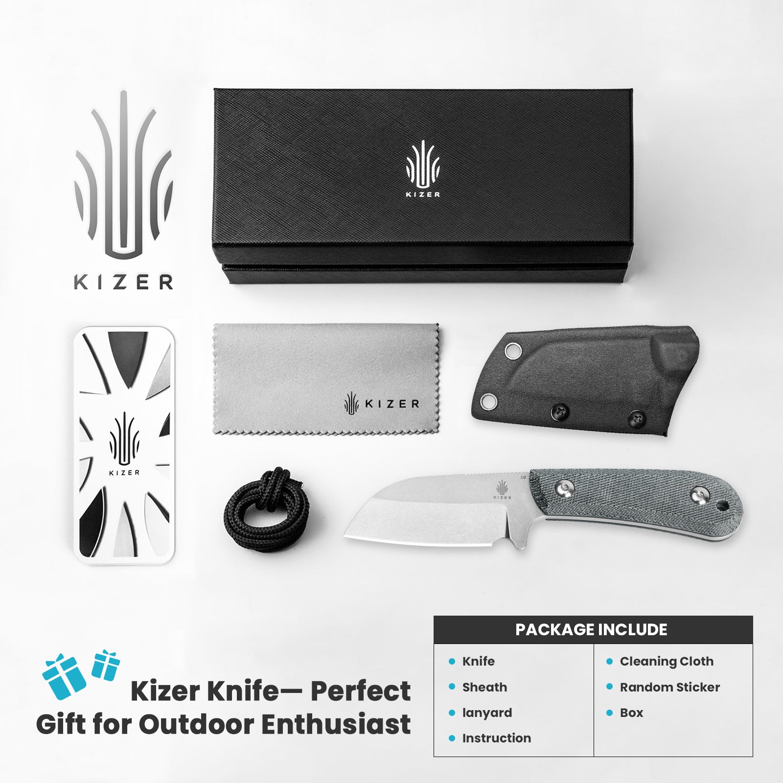 Deckhand | D2 | G10+Micarta | KizerV™ 1062A1