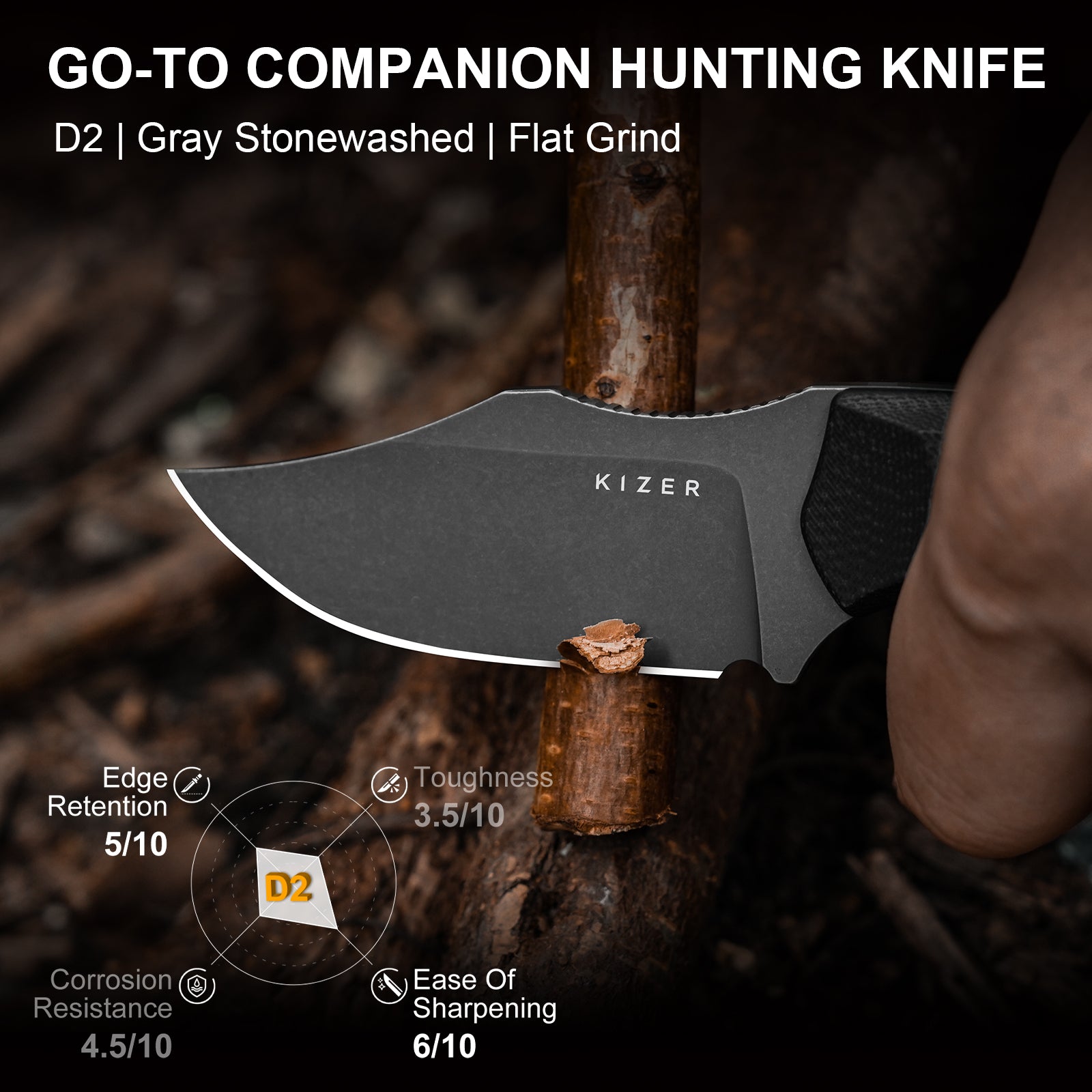 Beaver 2 | D2 Steel | G10 | KizerV™ 1078A3