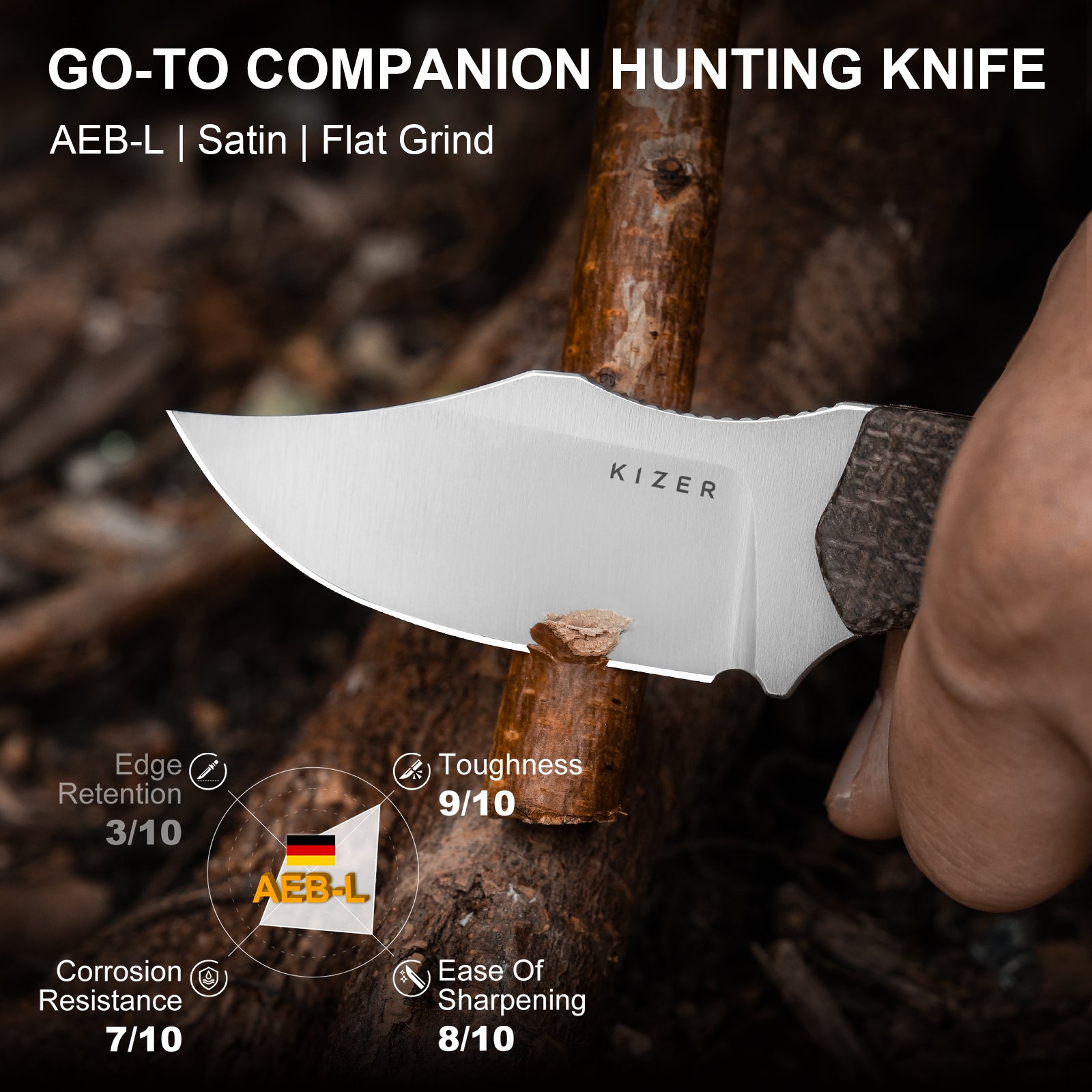 Beaver 2 | AEB-L | Micarta & G10 | KizerV™ 1078A4
