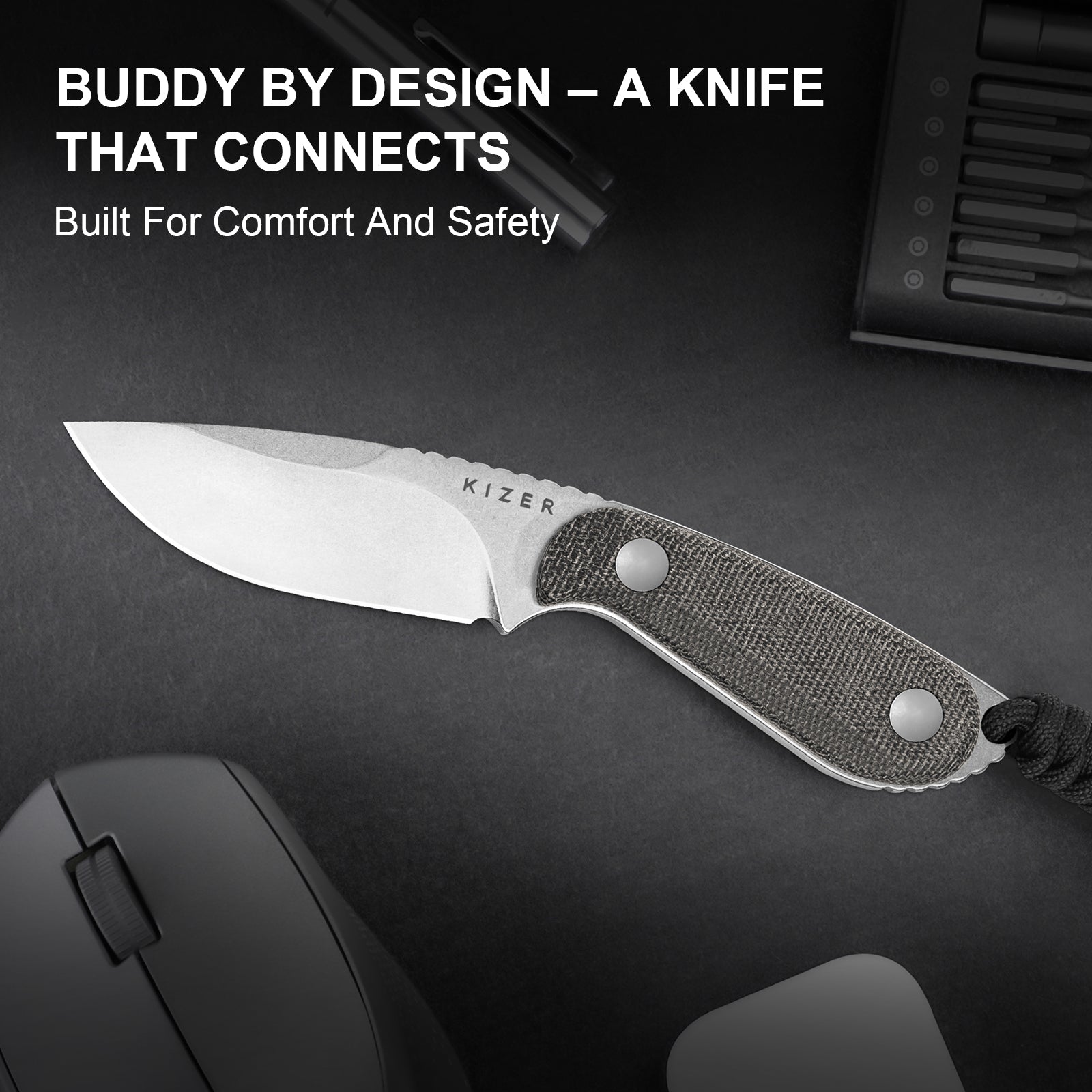 BUDDY | 14C28N | Micarta | KizerV™  1081A8
