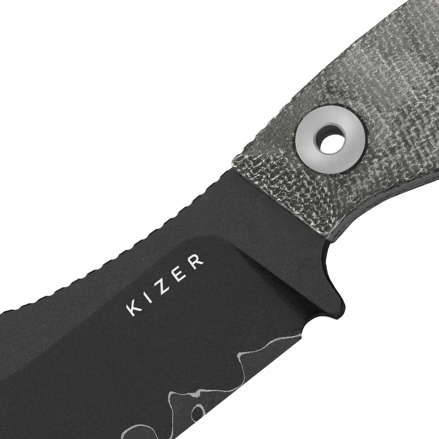 Rook | 3-layer Composite Steel | Norplex UltreX Micarta | Fixed Blade | KizerV™ 1090A2