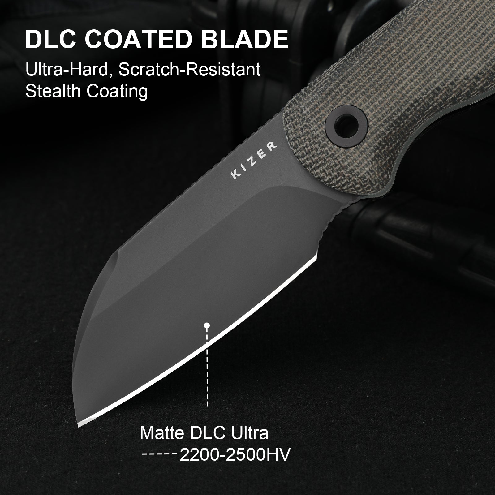 Drop Bear® Fix | Ultra DLC Matte | Norplex UltreX™ Micarta | S45VN | KizerB™ 1093A3