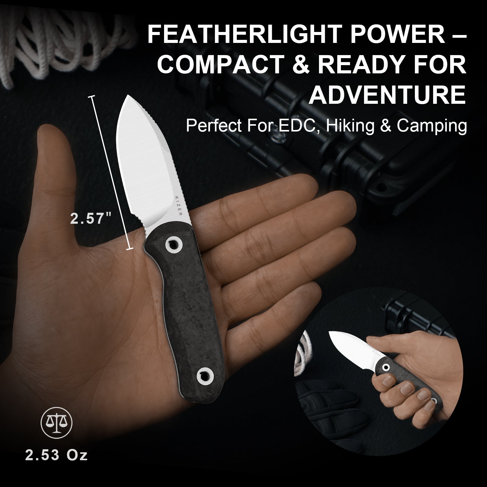 Drop Bear® Fix | M390 | Carbon Fiber | KizerB™ 1094A3