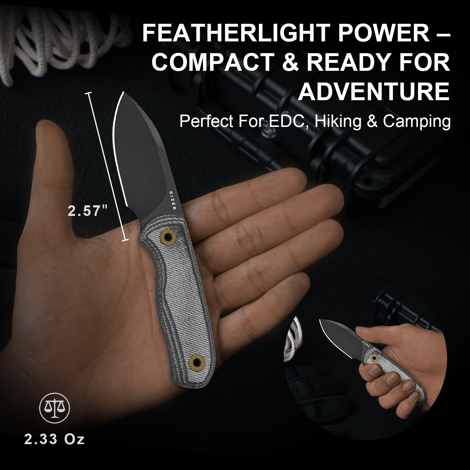 Drop Bear® Fix | S45VN | Micarta | KizerB™ 1094A4