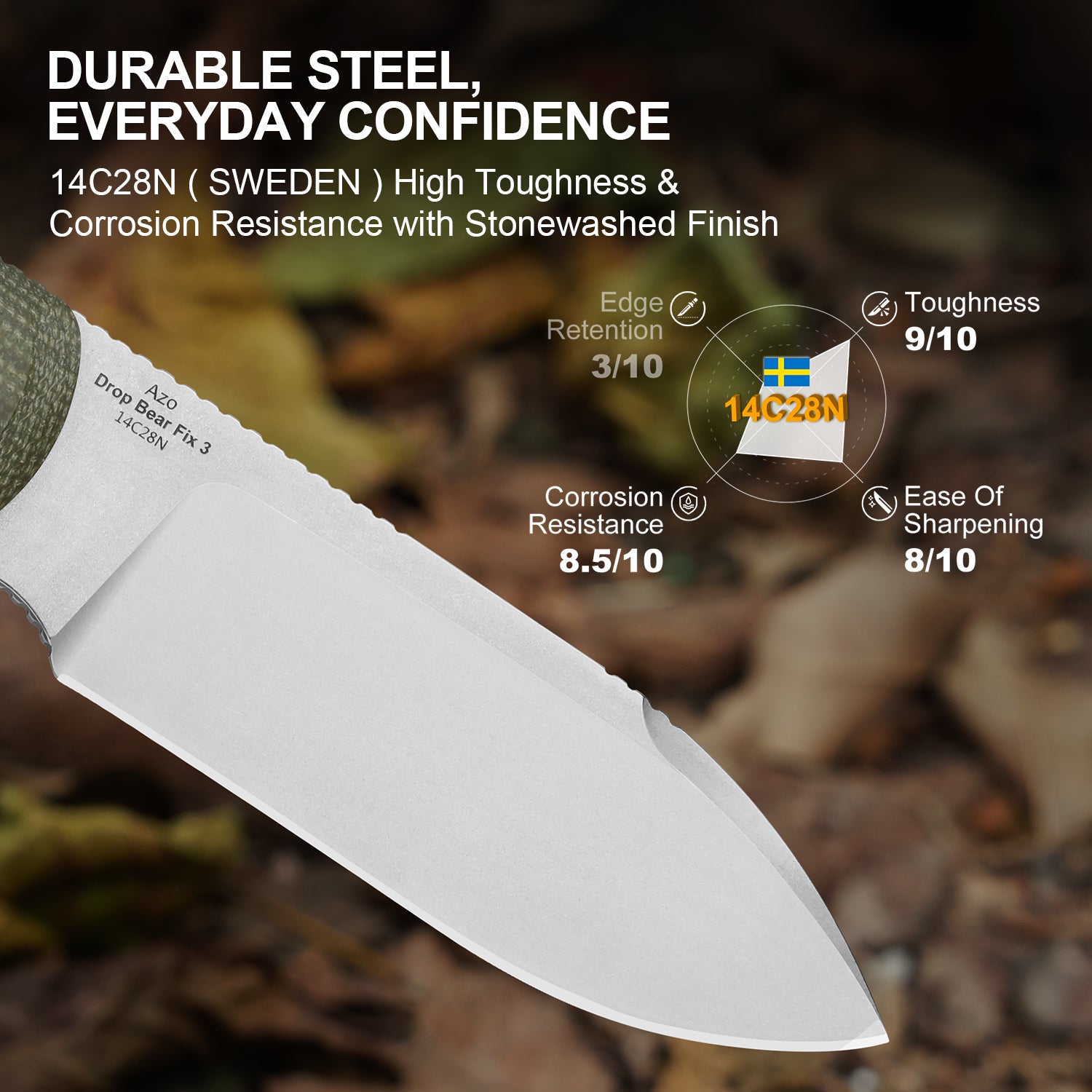 Drop Bear® Fix 3 | 14C28N | Micarta | KizerV™ 1101A2