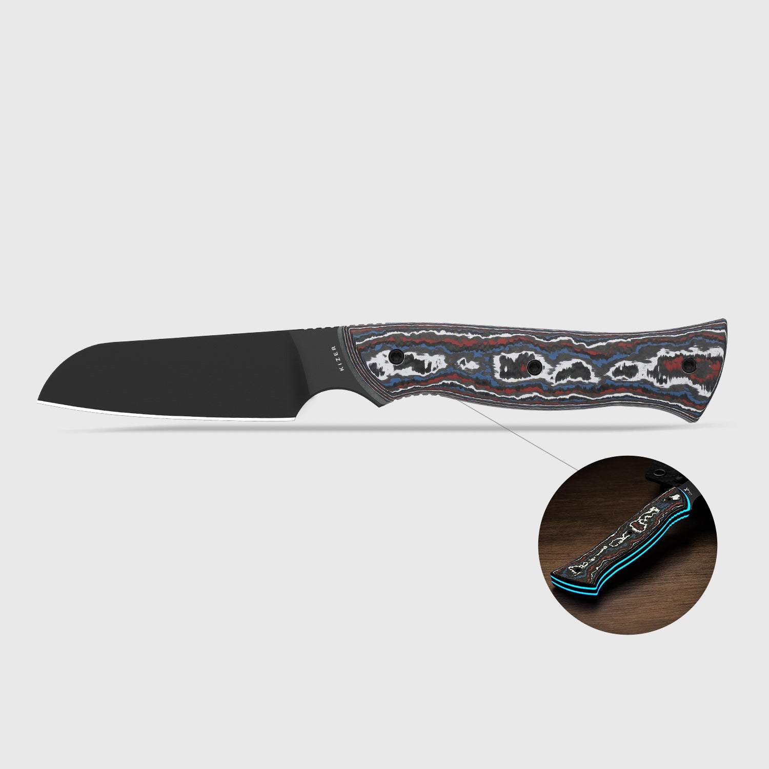 Whip Tail | Designed by Arc and Iron Knives | FatCarbon Nebula & GID G10 | CPM 10V  | KizerB™1131A1