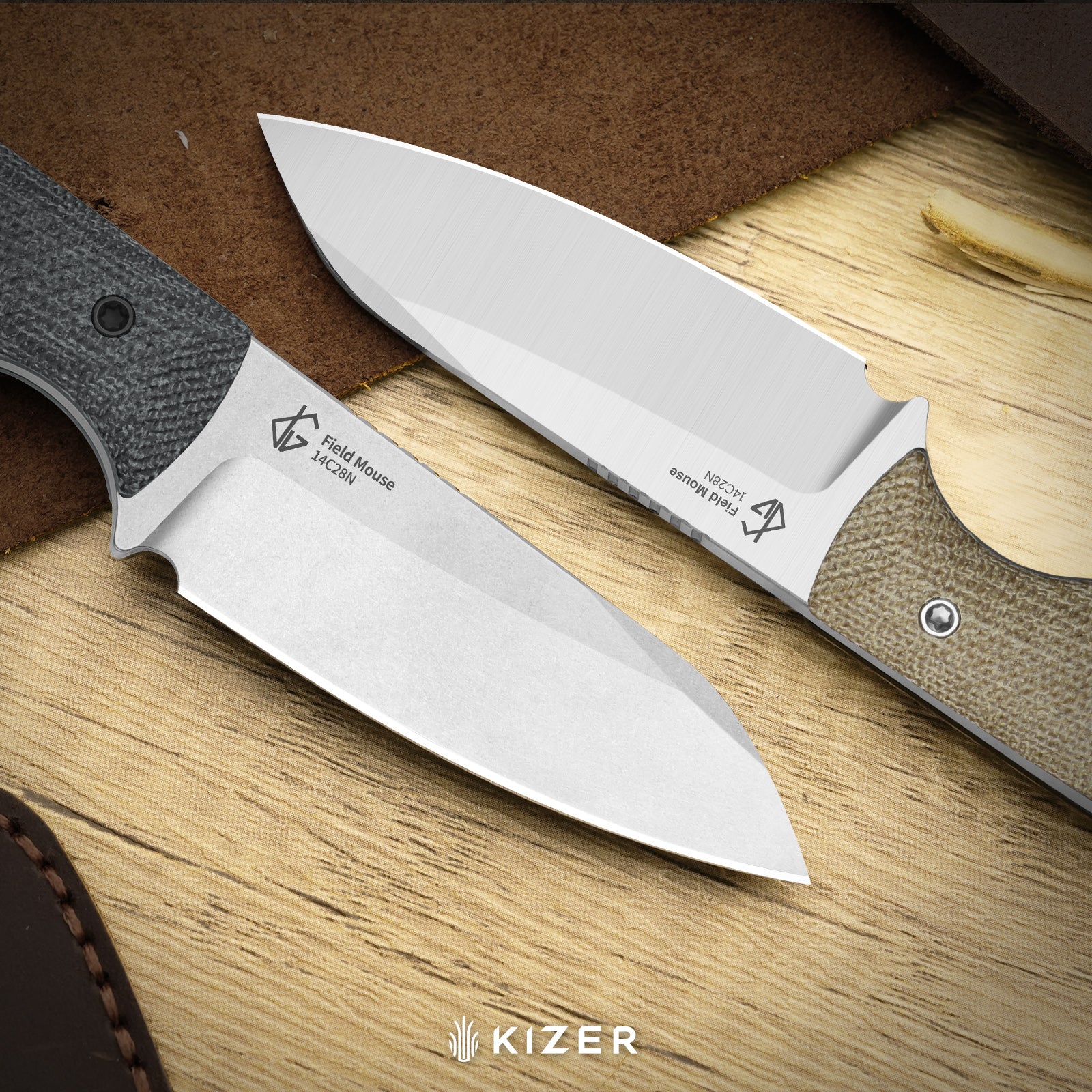 Field Mouse | 14C28N | Norplex UltreX™ Micarta | Fixed Blade | KizerV™ 1135A4