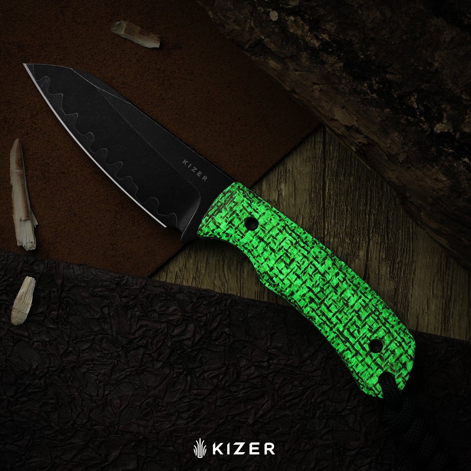 Field Mouse | 3-Layer Composite Steel | GID Canvas Micarta | Fixed Blade | KizerB™ 1135A2