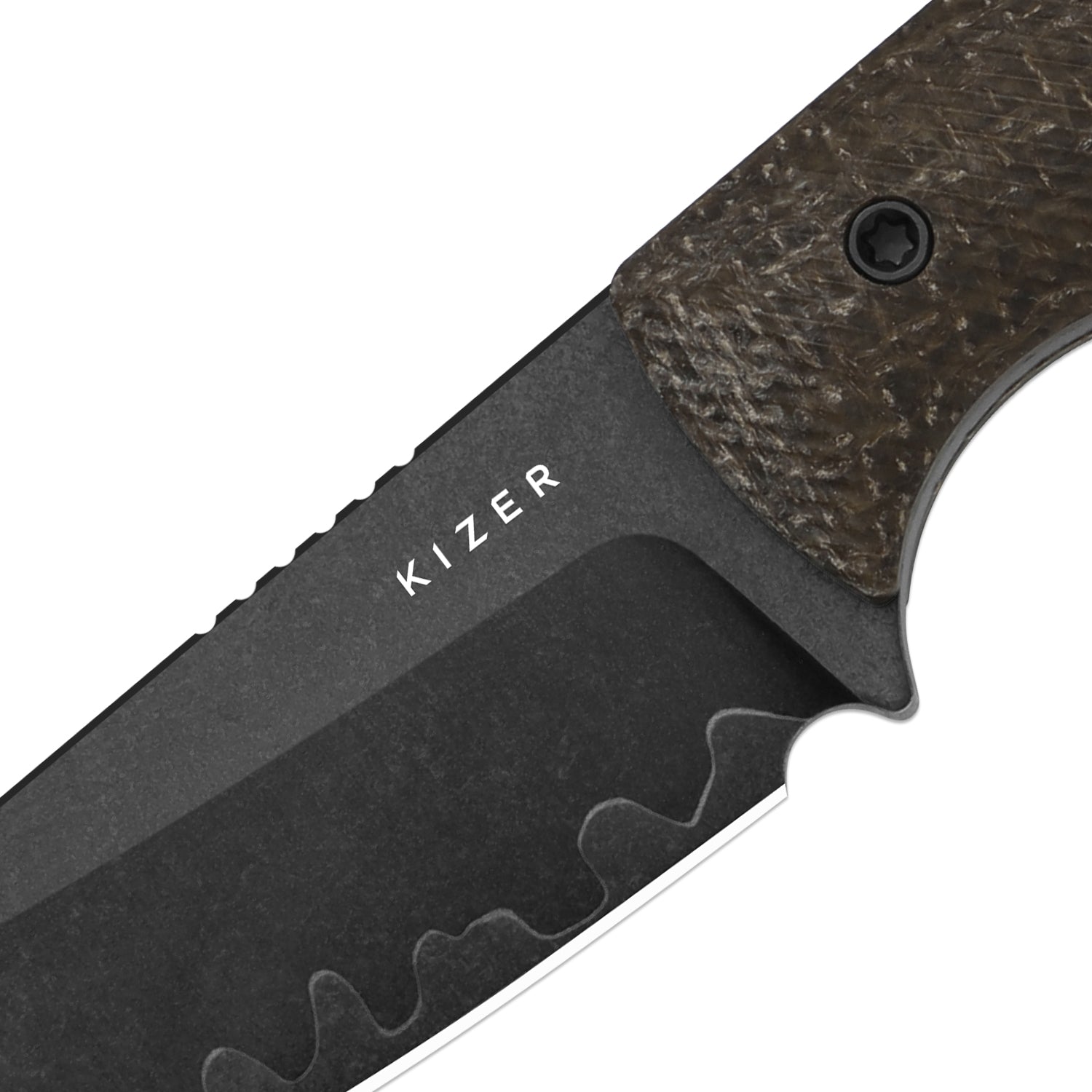 Field Mouse | 3-Layer Composite Steel | GID Canvas Micarta | Fixed Blade | KizerB™ 1135A2
