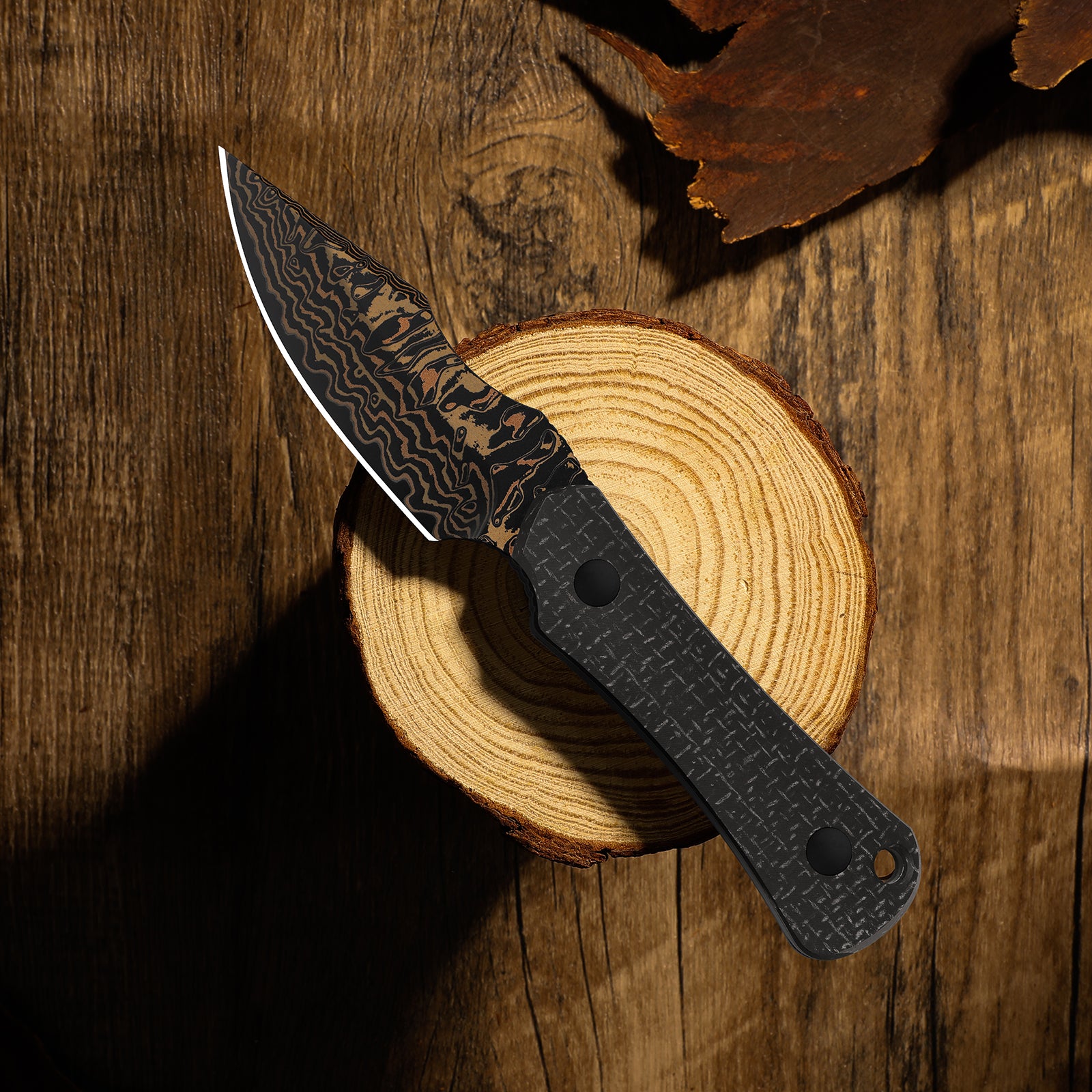 Bone | Copper Damascus + Acid-Washed | Micarta | KizerB™ 1122A2