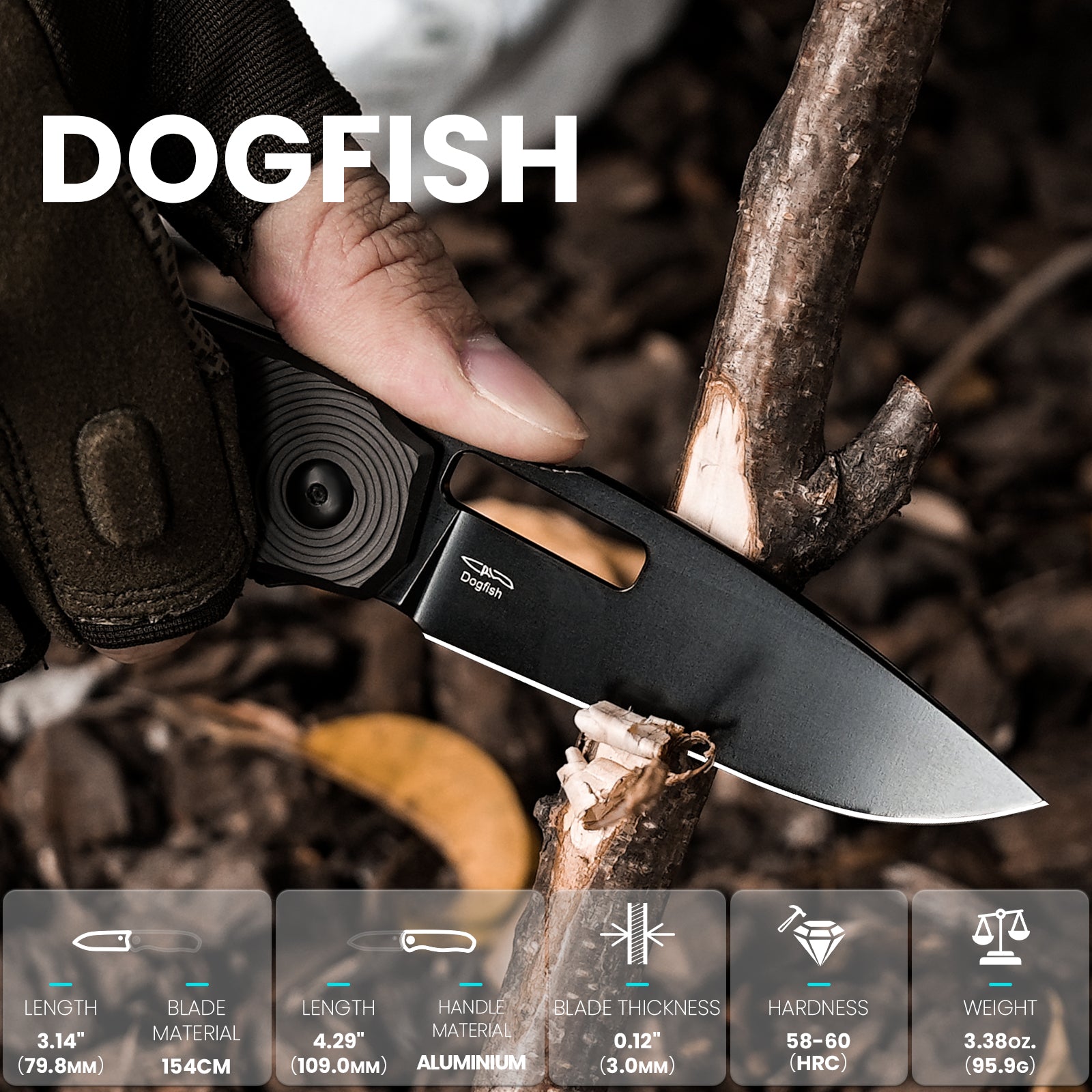 Dogfish | 154CM | Aluminium | KizerV™ 3640C1