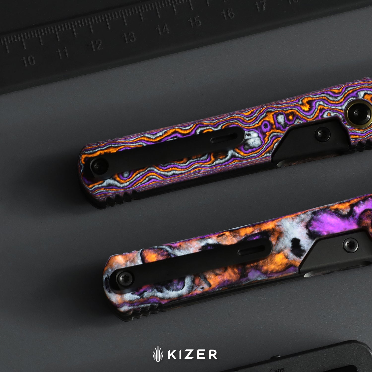 Feist 3 | CPM S90V + Polished DLC Ultra | Titanium (Matte DLC Ultra) & KizerNova™ Quartz | Hawkbill | KizerX™ 3499.3A8
