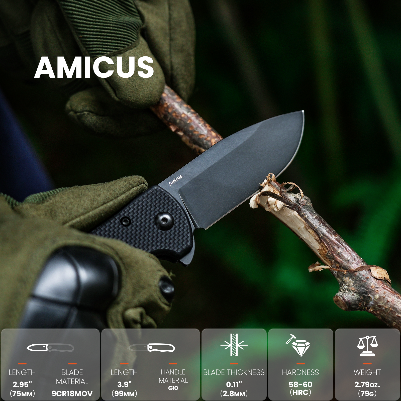 Amicus | 9Cr18MoV | G10 | KizerV™ L3002A1