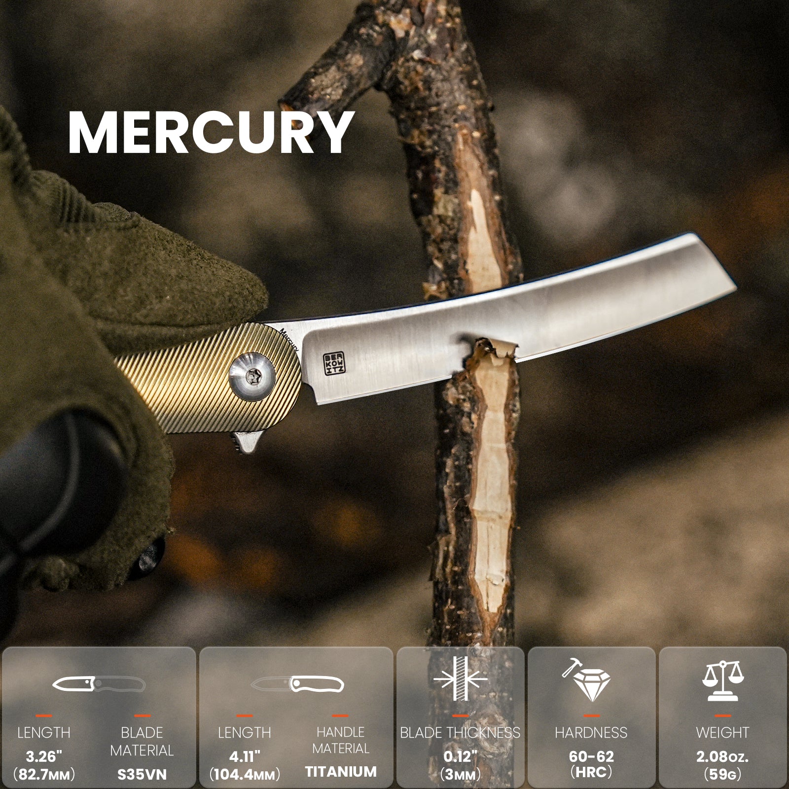 Mercury | S35VN | Titanium | KizerB™ 3645A1