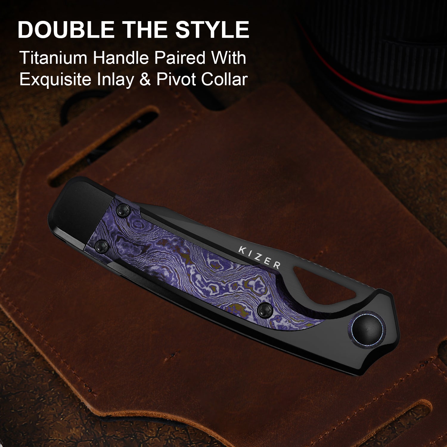 Ara | CPM CruWear | Titanium & Timascus | KizerB™ 3729A4