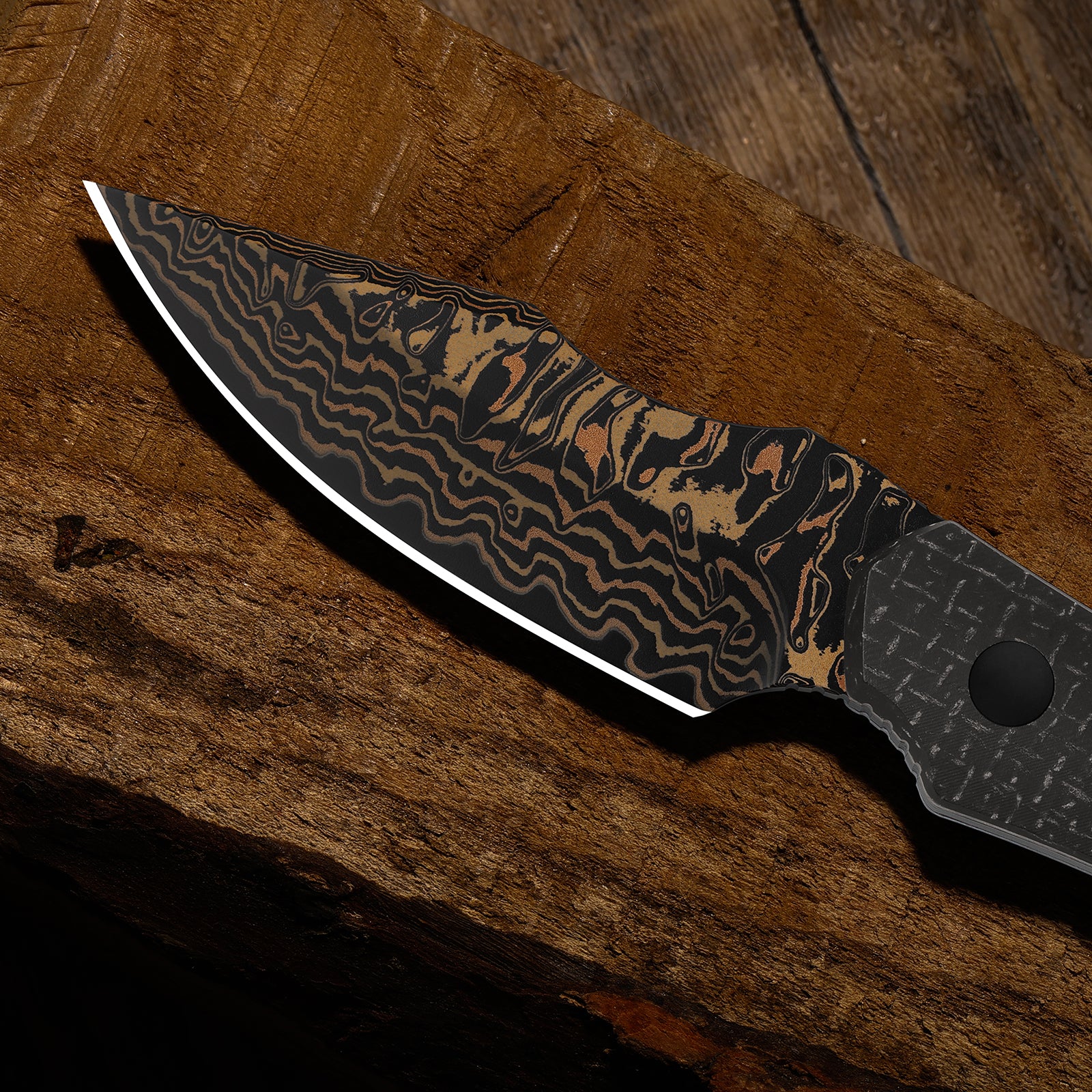 Bone | Copper Damascus + Acid-Washed | Micarta | KizerB™ 1122A2