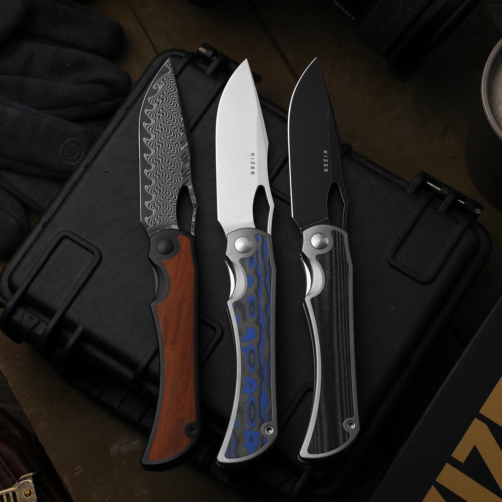 Allure | Balanced Form | S45VN | Micarta With Vortex Pattern | KizerB™ 4763LDA1
