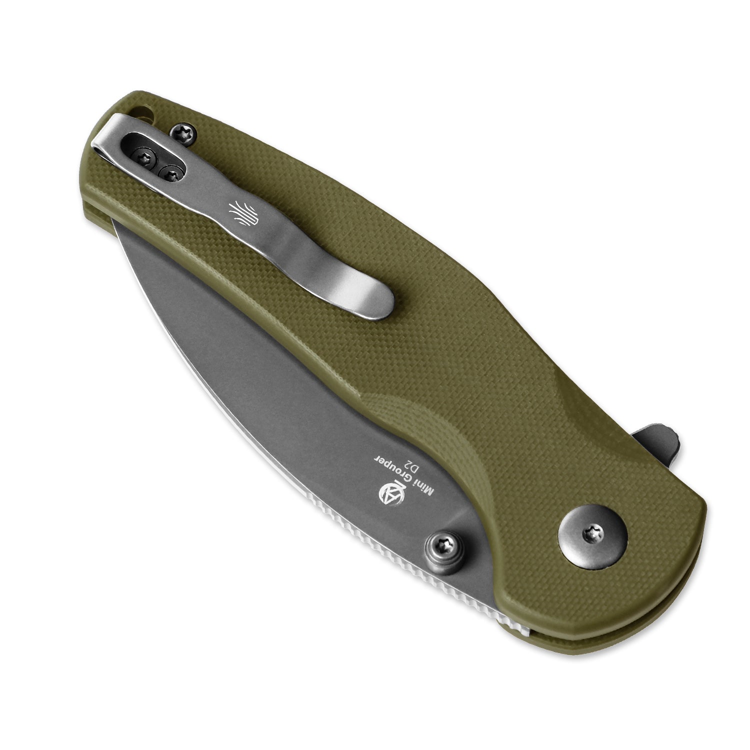 Mini Grouper | D2 | Olive Green G10 | KizerV™ 3669A3