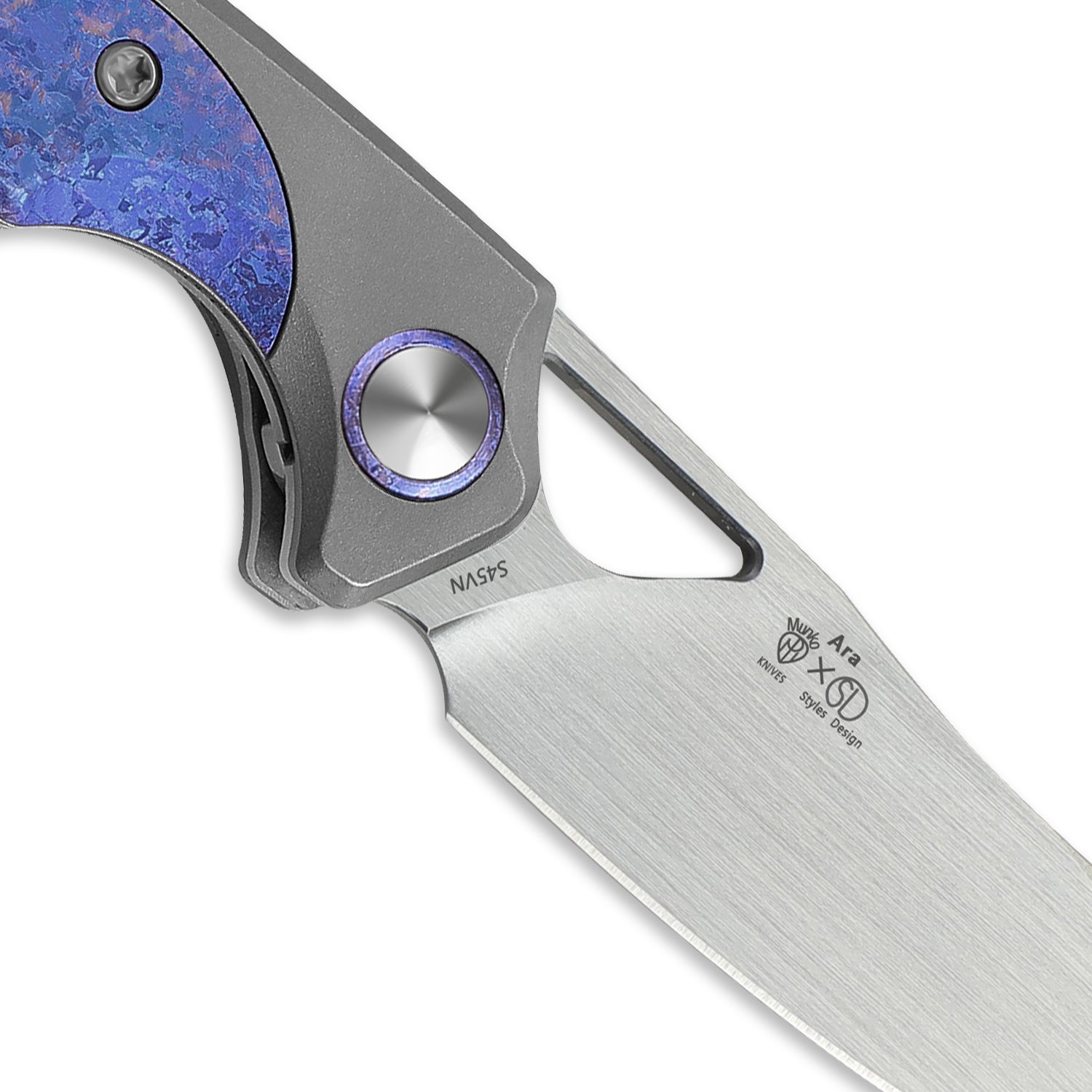 Ara | S45VN | Titanium & Purple Snowflake Titanium | KizerB™ 3729A3