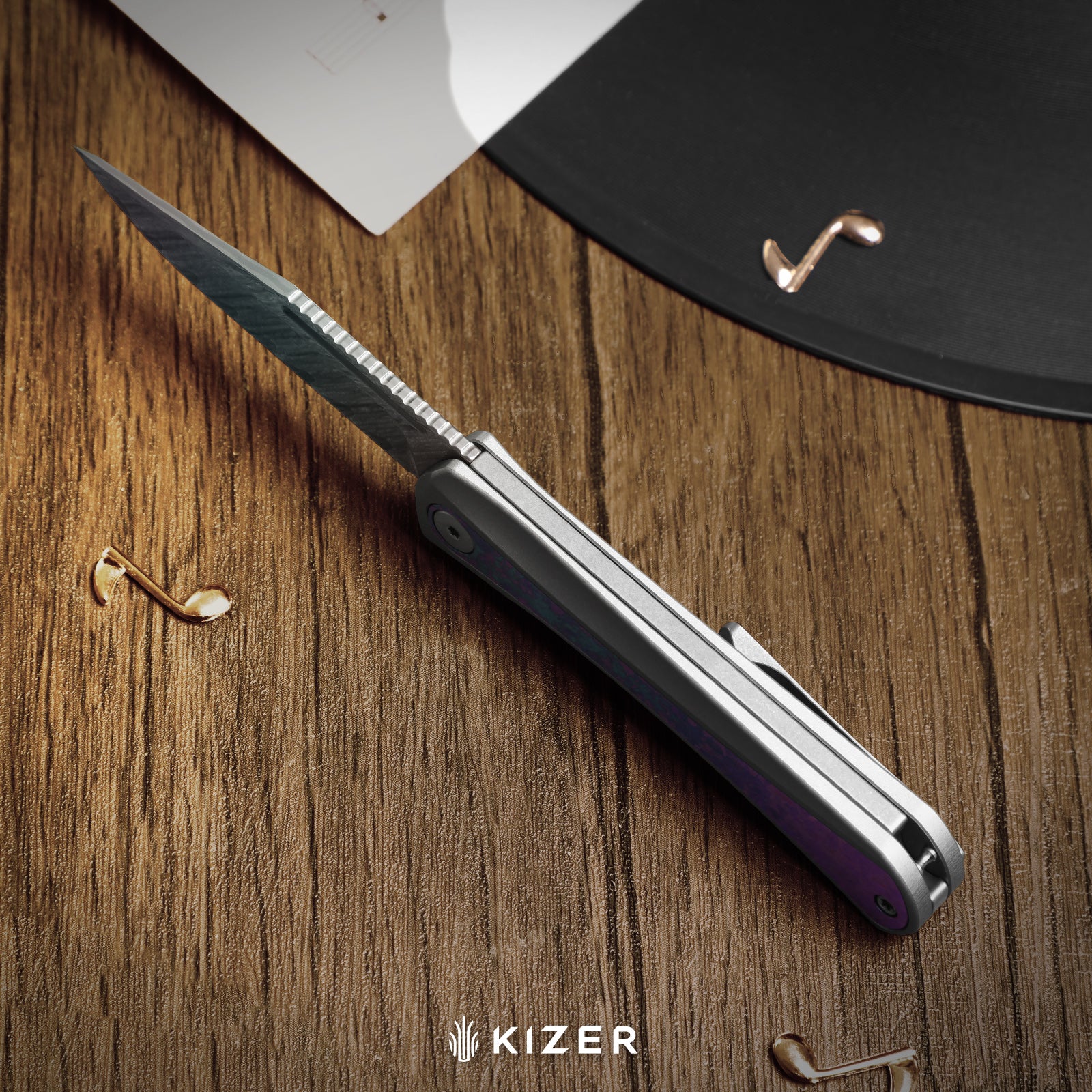 Melody | S35VN | Compound Grind | Aluminum & Panama Rosewood KizerB™ 3732A2