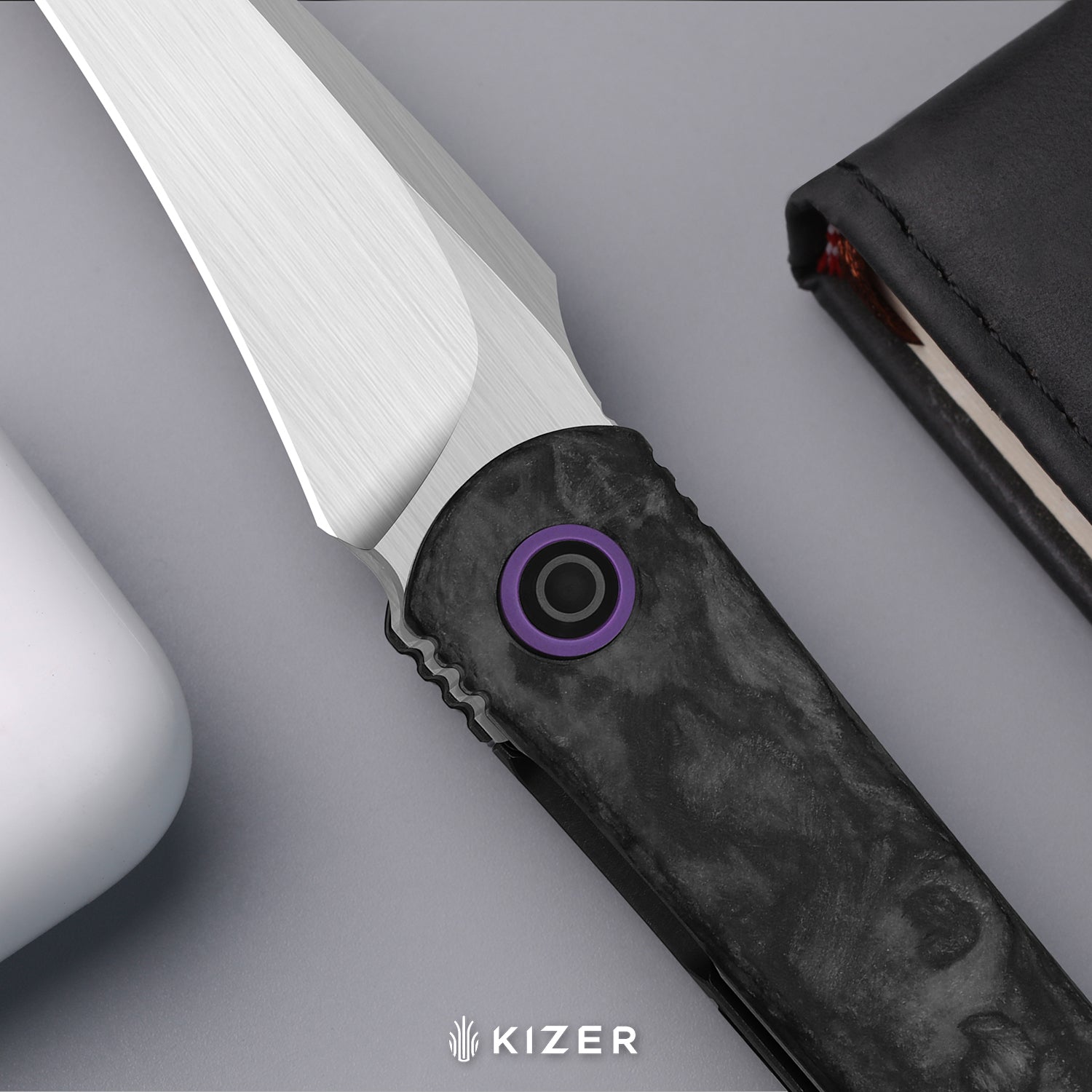 Feist 3 | CPM S90V + Polished DLC Ultra | Titanium (Matte DLC Ultra) & KizerNova™ Quartz | Hawkbill | KizerX™ 3499.3A8