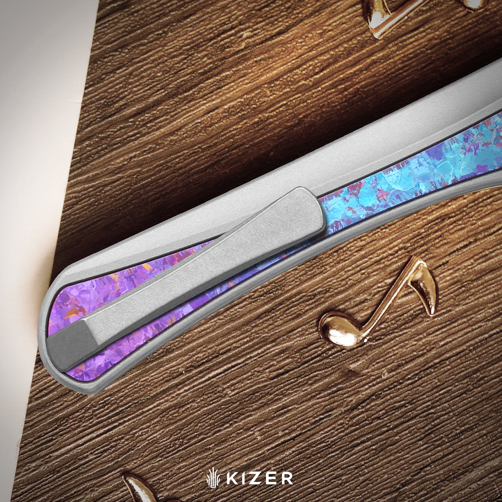 Melody | S35VN | Compound Grind | Aluminum & Panama Rosewood KizerB™ 3732A2