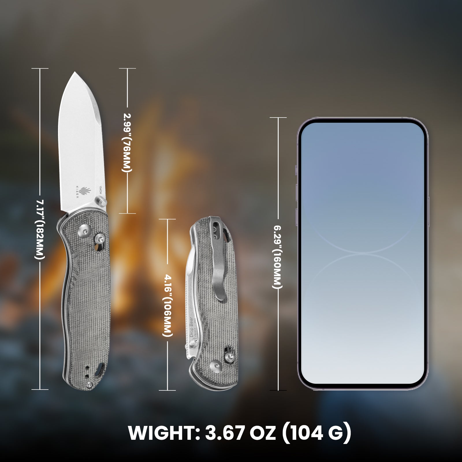 Drop Bear® | 154CM | Micarta | KizerV™ 3619C4