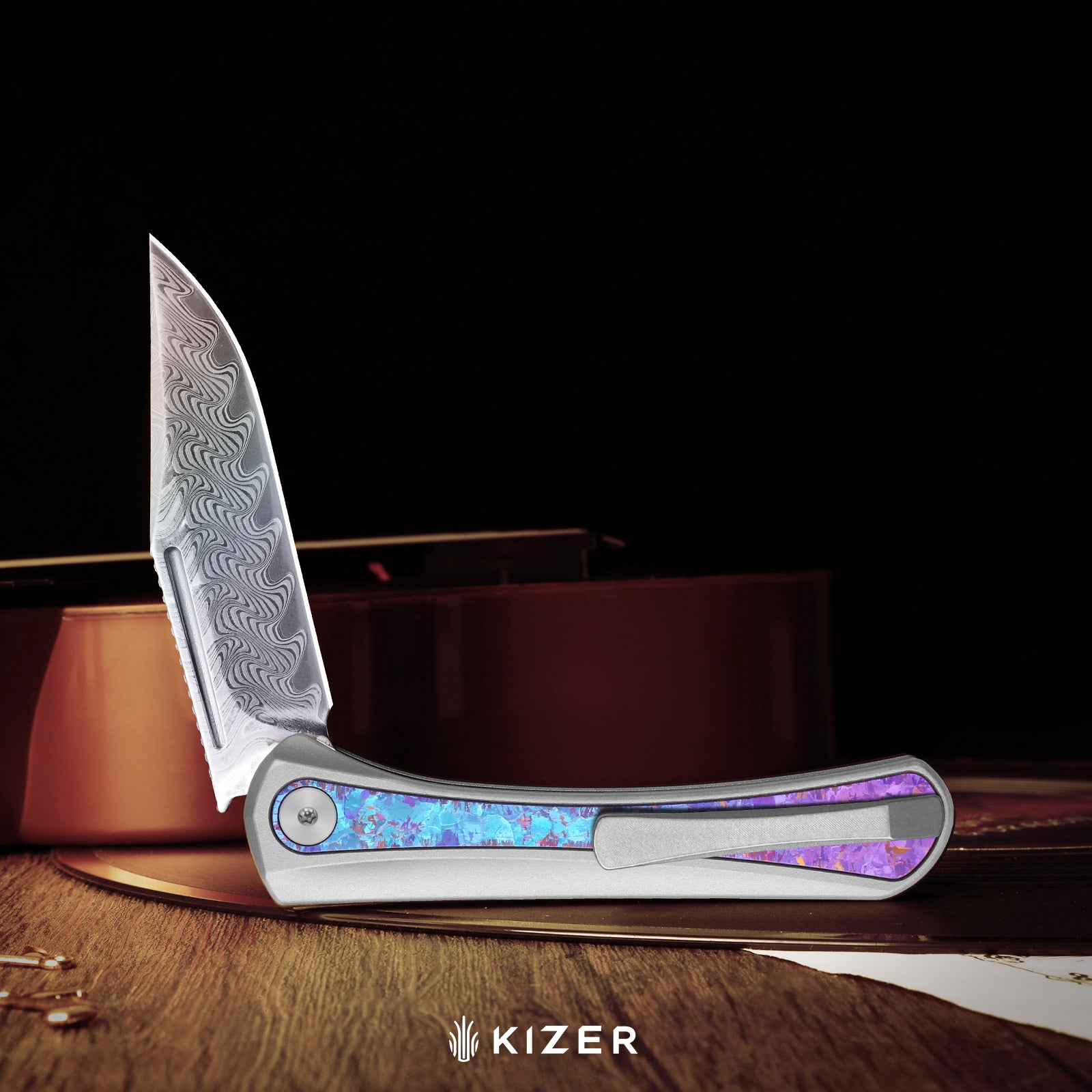 Melody | S35VN | Compound Grind | Aluminum & Panama Rosewood KizerB™ 3732A2