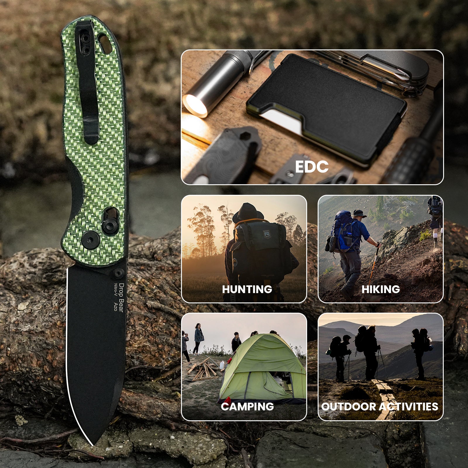 Drop Bear® | Kizer Clutch Lock™ | Nitro-V | Carbon Fiber | KizerV™ 3619A4