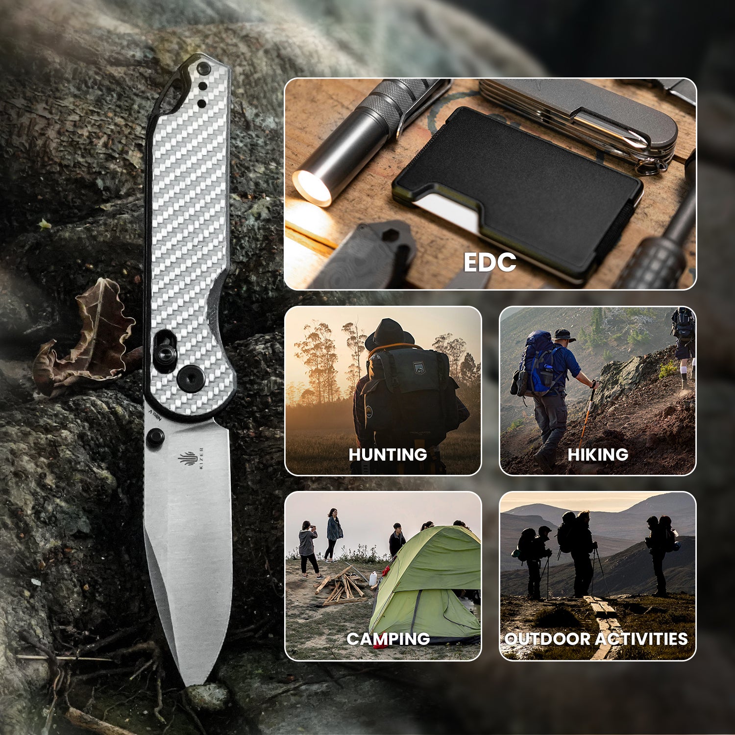 Assassin | Nitro-V | G10 Carbon Fiber | KizerV™ 3549A3