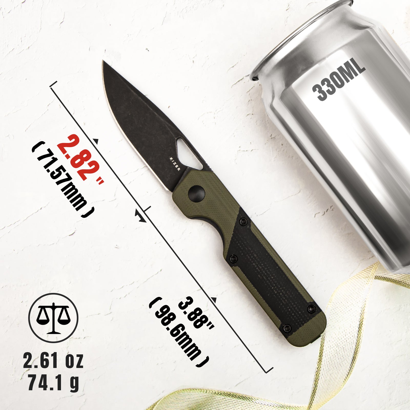 Mini Militaw® | Nitro-V | G10+Micarta | KizerV™ 3634SA5
