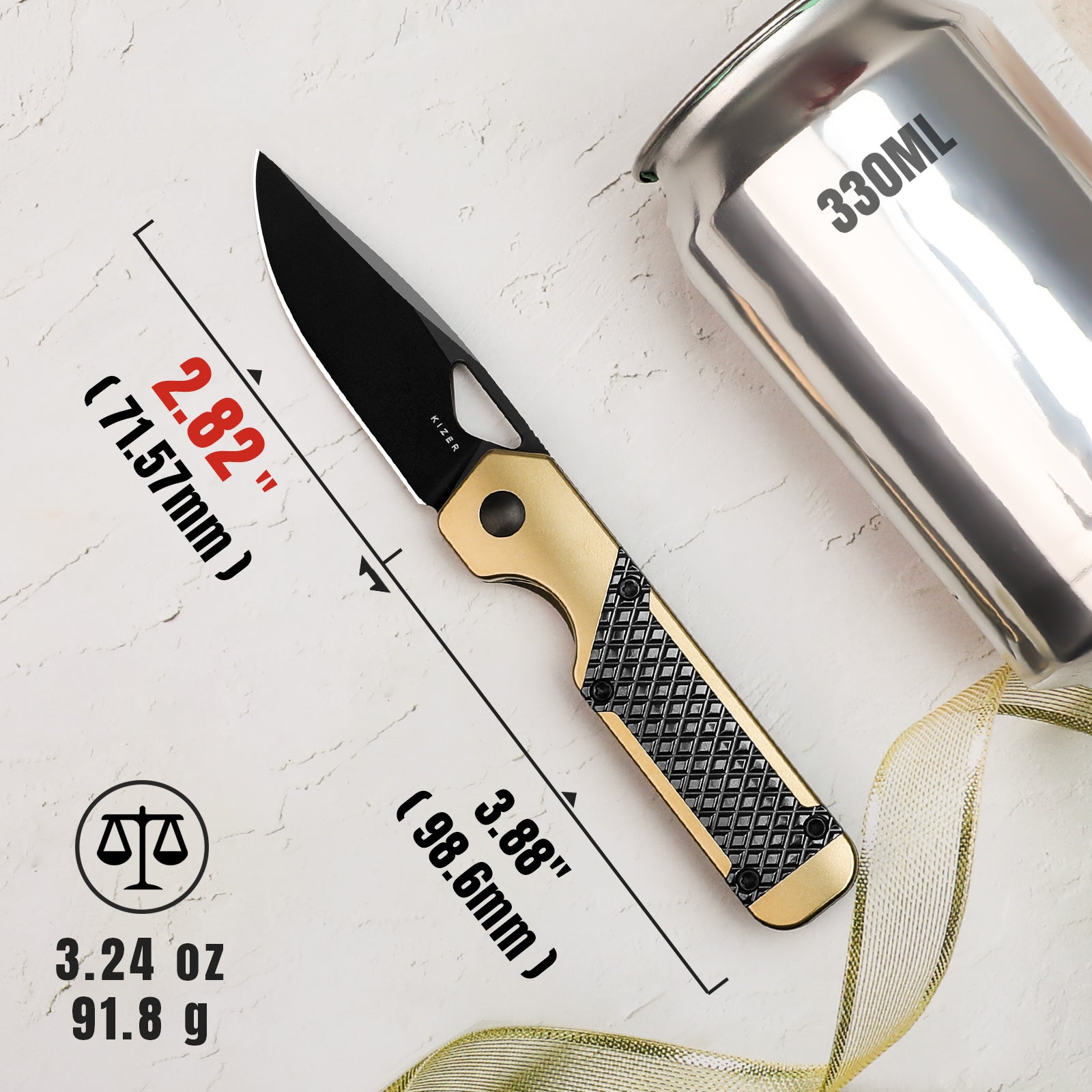 Mini Militaw® | S45VN | Titanium+Zirconium | KizerB™ 3634SA3