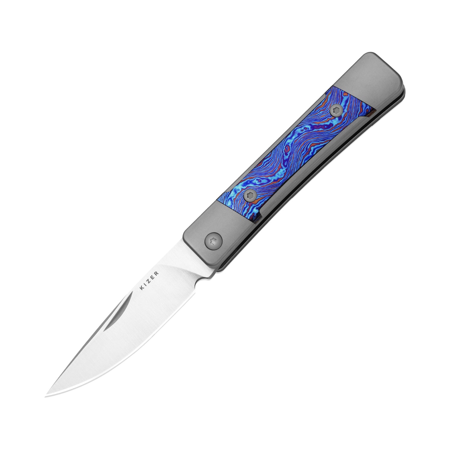 Little Grand | M390 | Titanium & Titanium Damascus | KizerB™ 2670A3 | Limited
