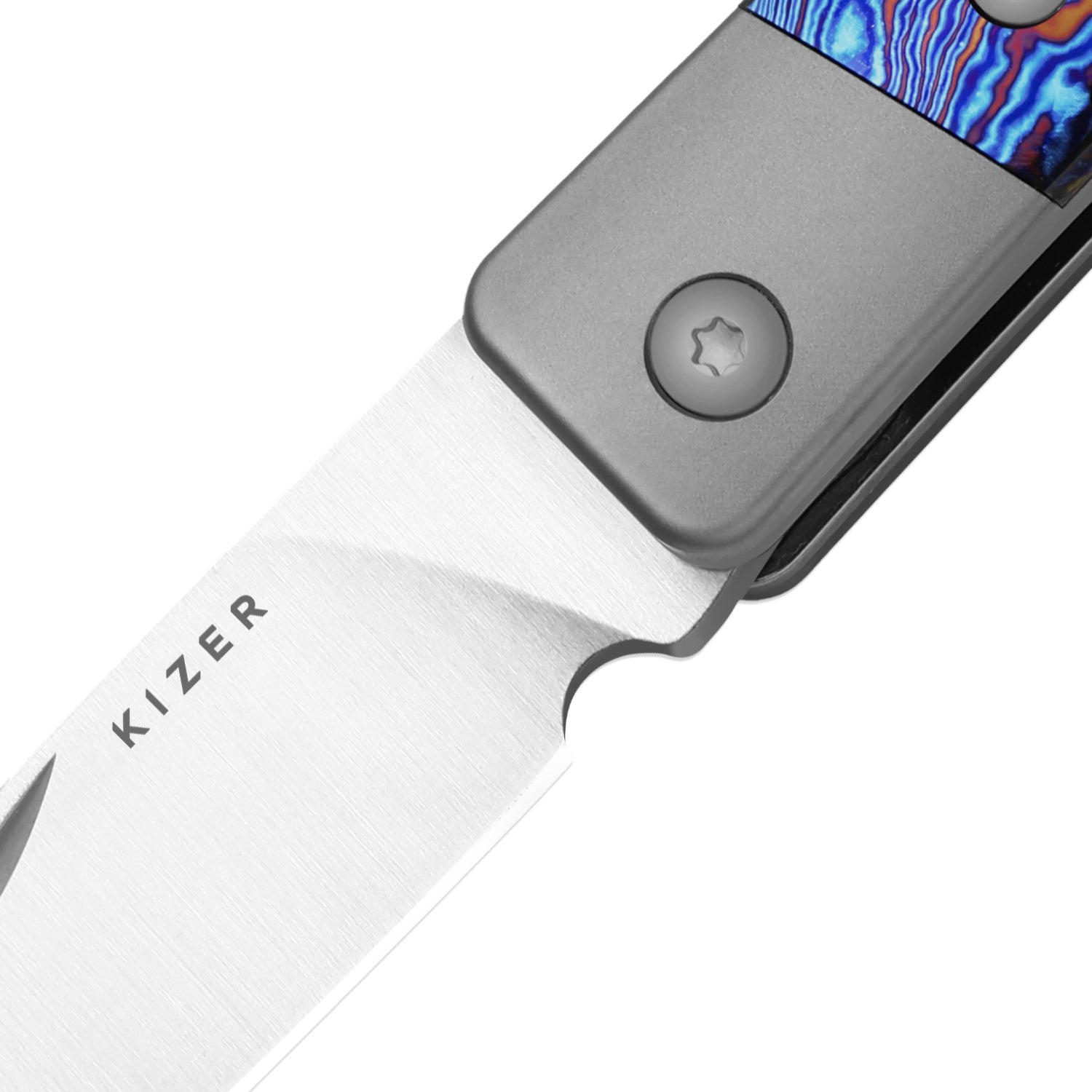 Little Grand | M390 | Titanium & Titanium Damascus | KizerB™ 2670A3 | Limited