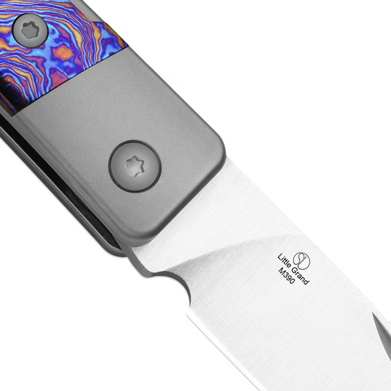 Little Grand | M390 | Titanium & Titanium Damascus | KizerB™ 2670A3 | Limited