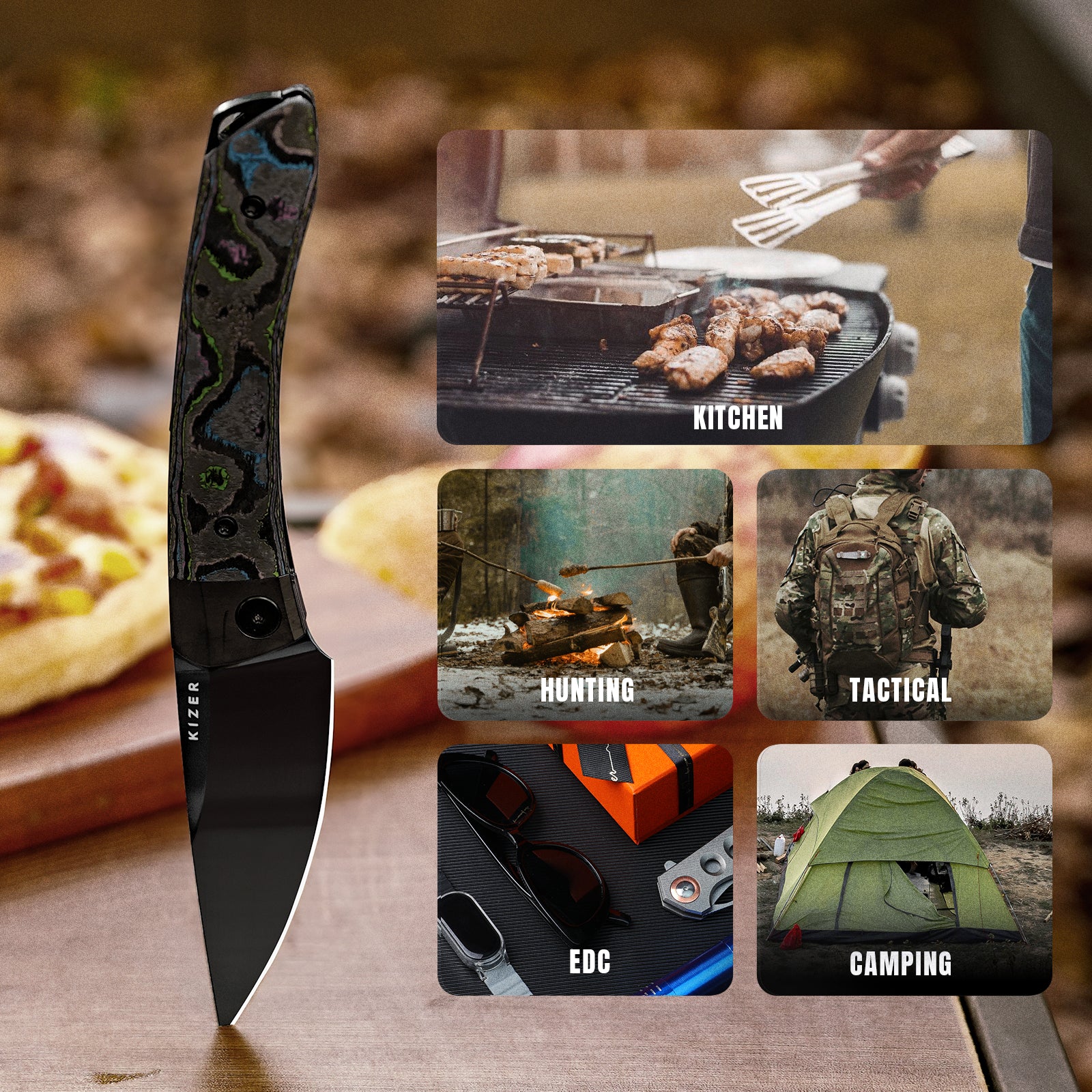 Mini MoMo | S35VN | Titanium+Camo Carbon 80‘s | Ki3663A2