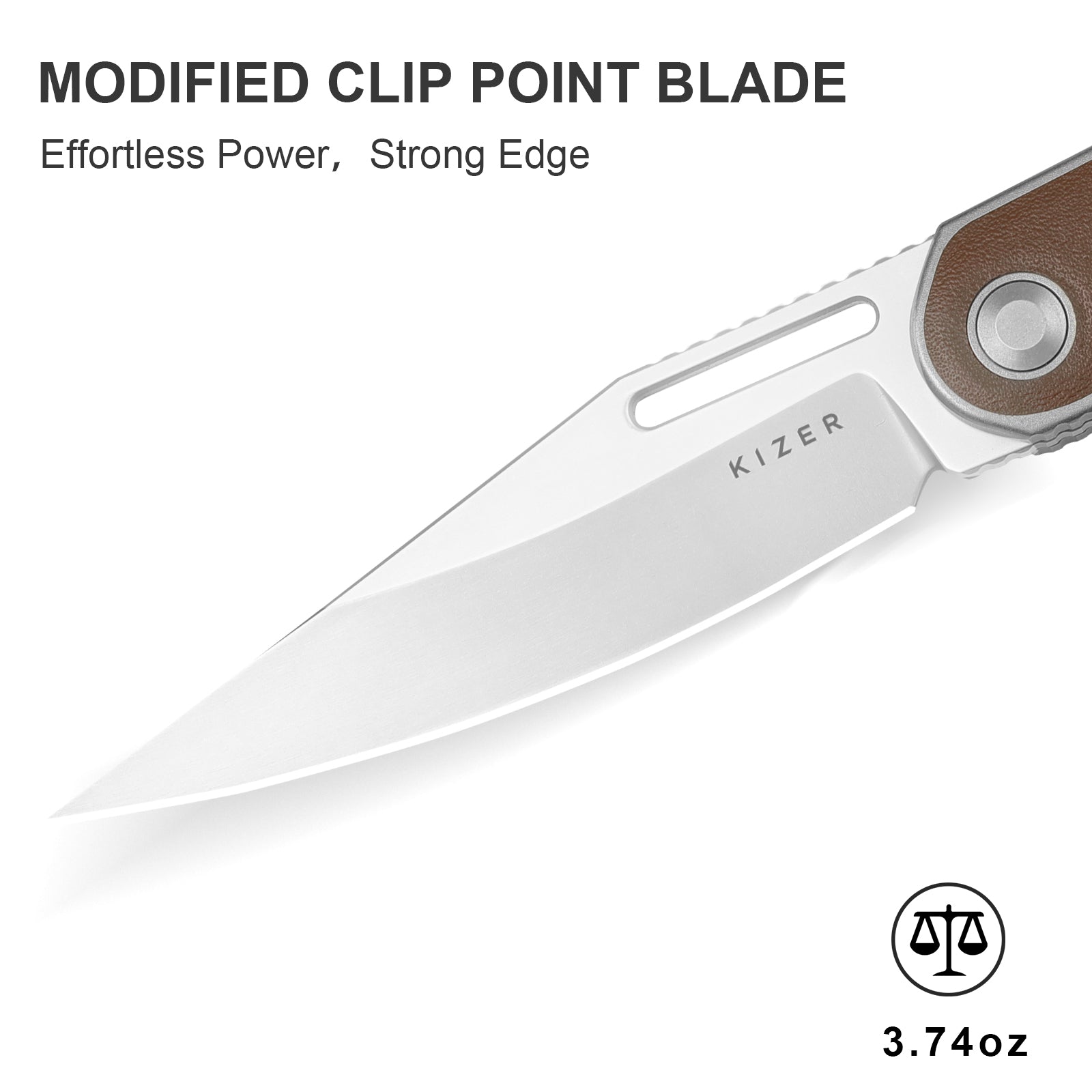 Raze | S45VN | Titanium & Leather | KizerB™ 3720A2