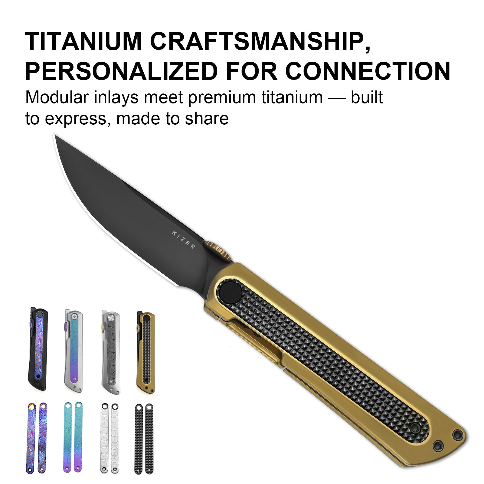 Quoll | S45VN | Titanium & Zirconium | Brushed | Matte DLC.Ultra | KizerB™ 3733A4