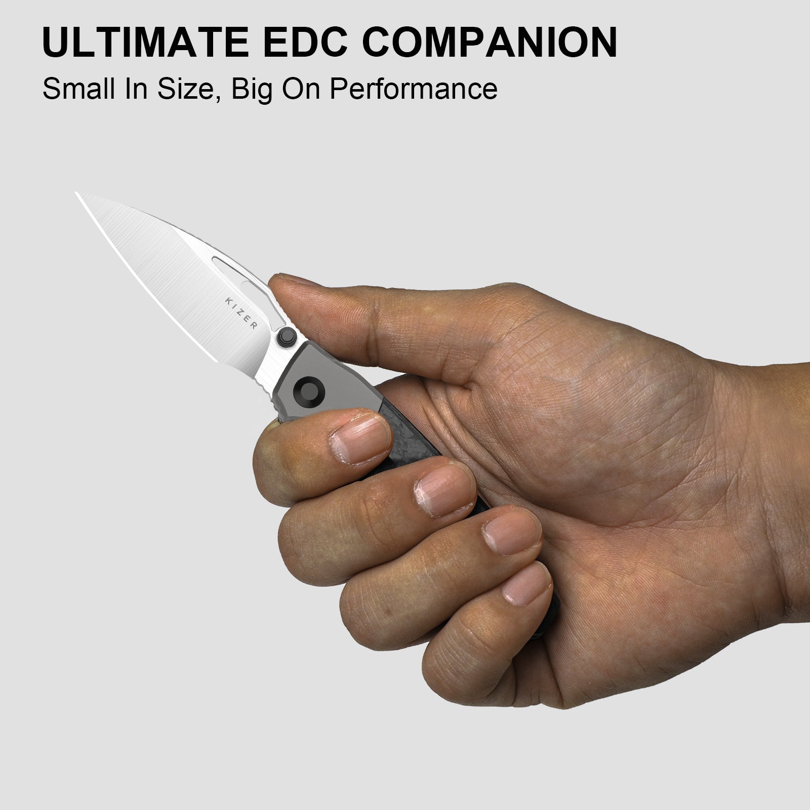 Shrike | S45VN | Titanium & Carbon Fiber | Front Flipper | KizerB™ 3746A1
