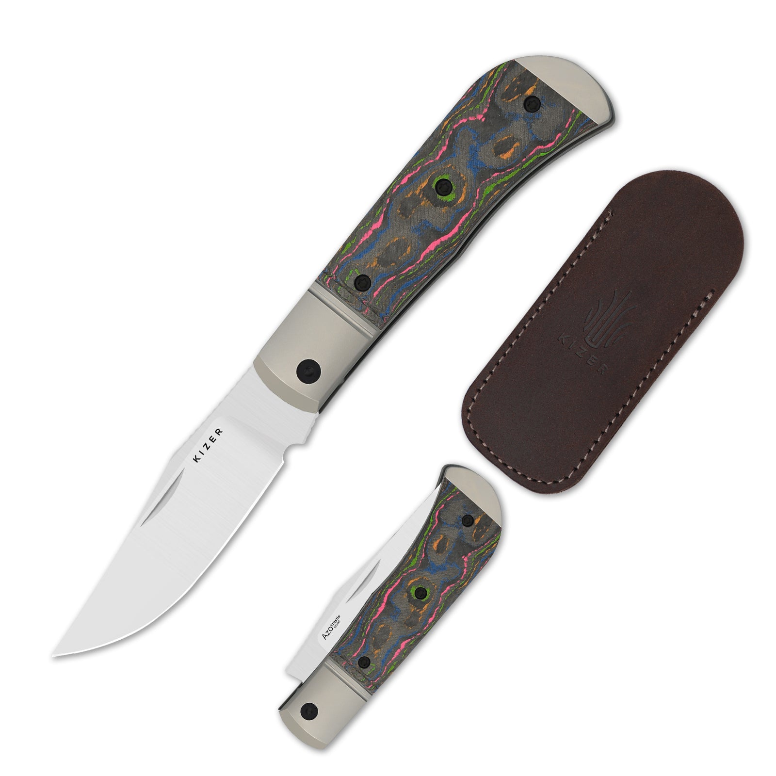 Trestle | M390 | Titanium & Camo 80s | KizerB™ 3761A2