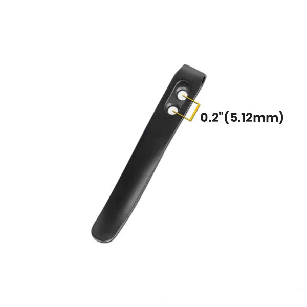 Kizer Titanium Matte DLC Pocket Clip with Screws for Folding Knives KS801 (Black)