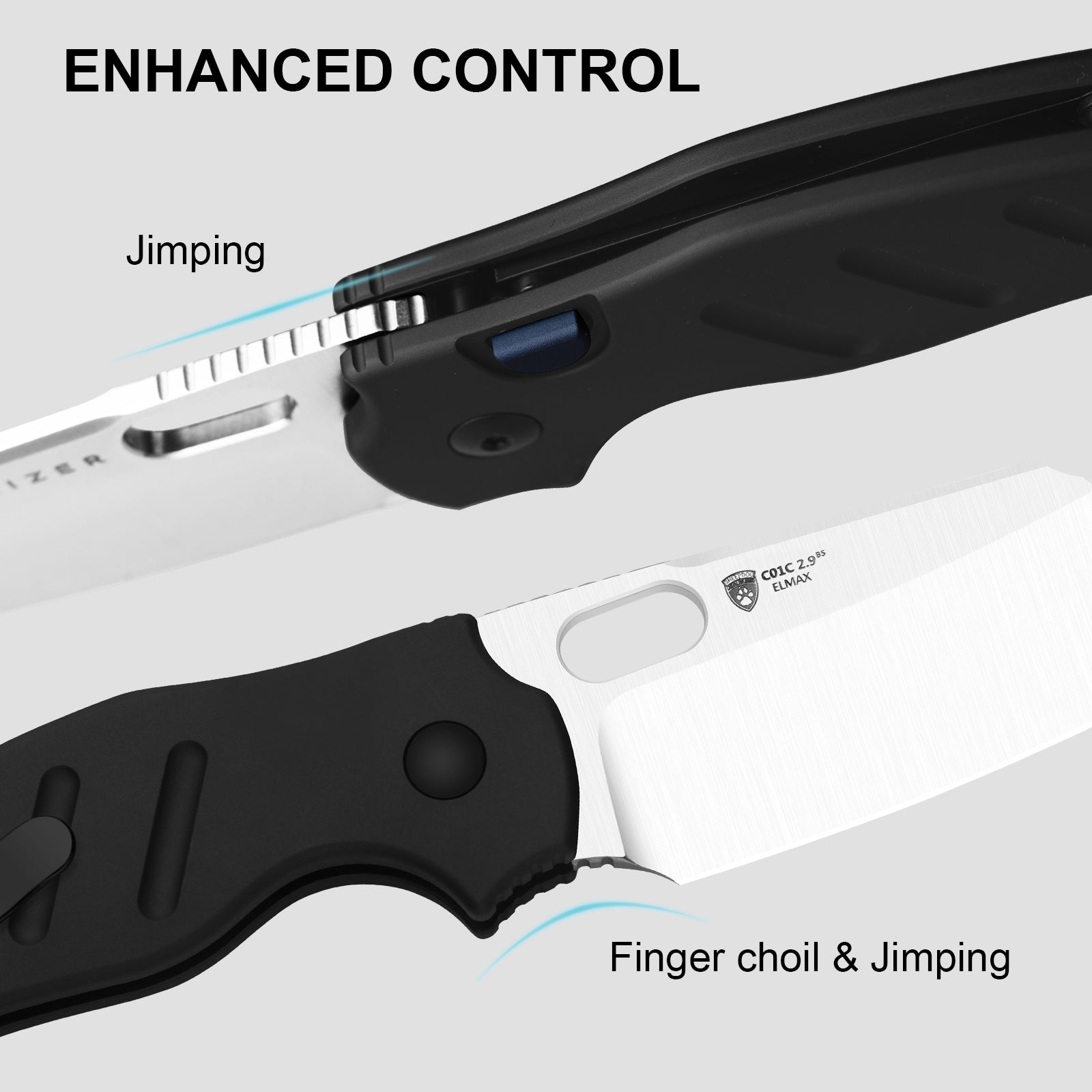 Sheepdog® Knives C01C | Kizer Button Liner Lock™ | ELMAX | Aluminum  | KizerB™ 3488.29BSA1