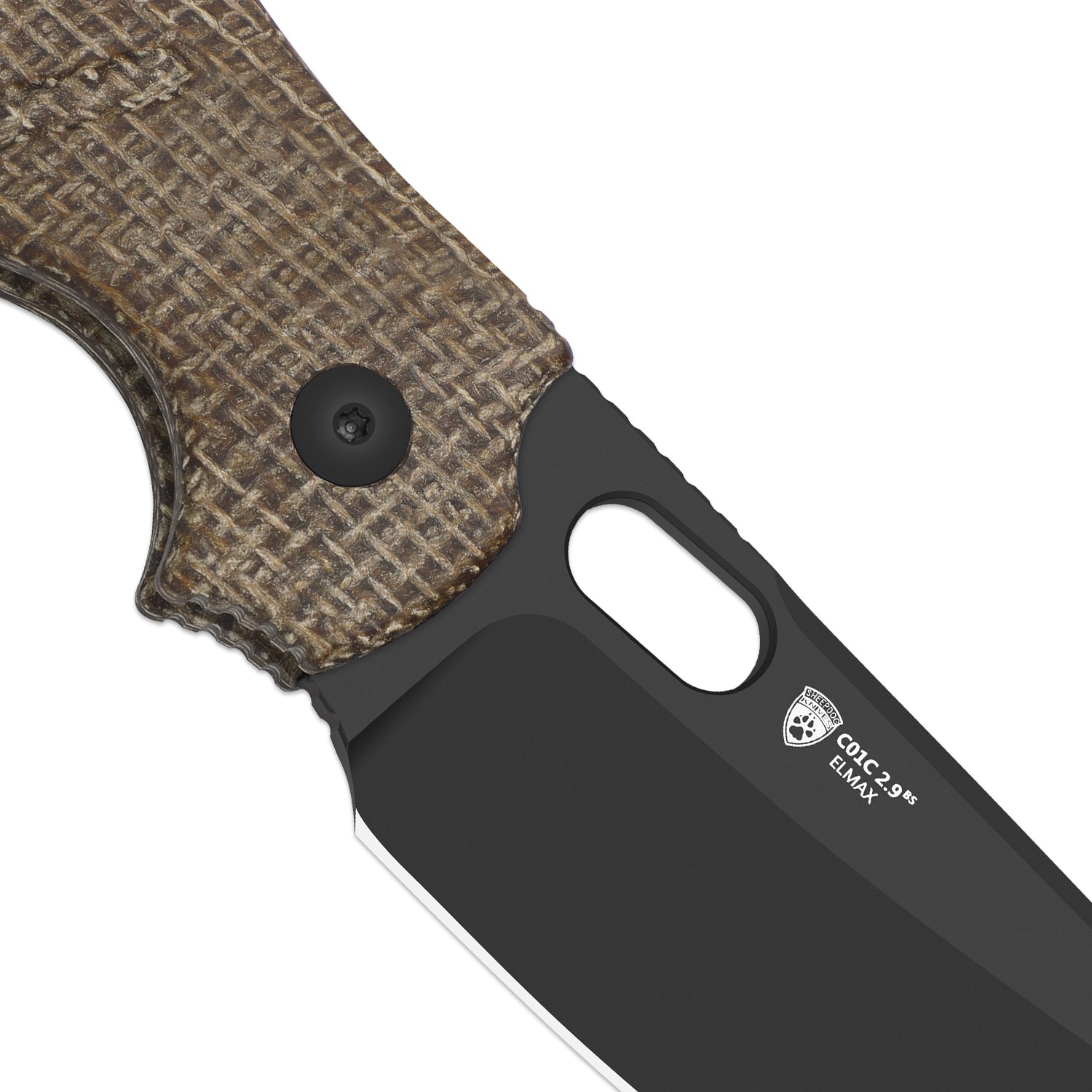 Sheepdog® Knives C01C | Kizer Button Liner Lock™ | DLC Ultra | ELMAX | Norplex UltreX™ Micarta  | KizerB™ 3488.29BSA2