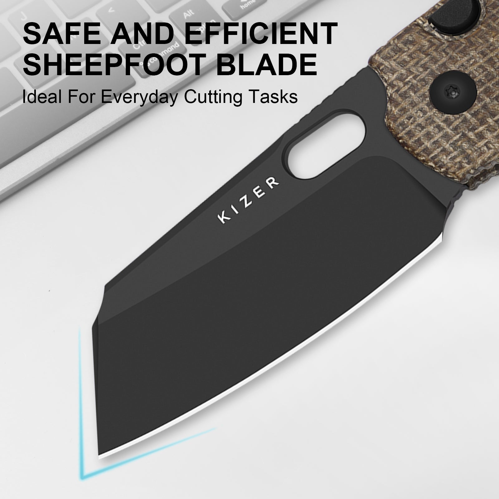 Sheepdog® Knives C01C | Kizer Button Liner Lock™ | DLC Ultra | ELMAX | Norplex UltreX™ Micarta  | KizerB™ 3488.29BSA2